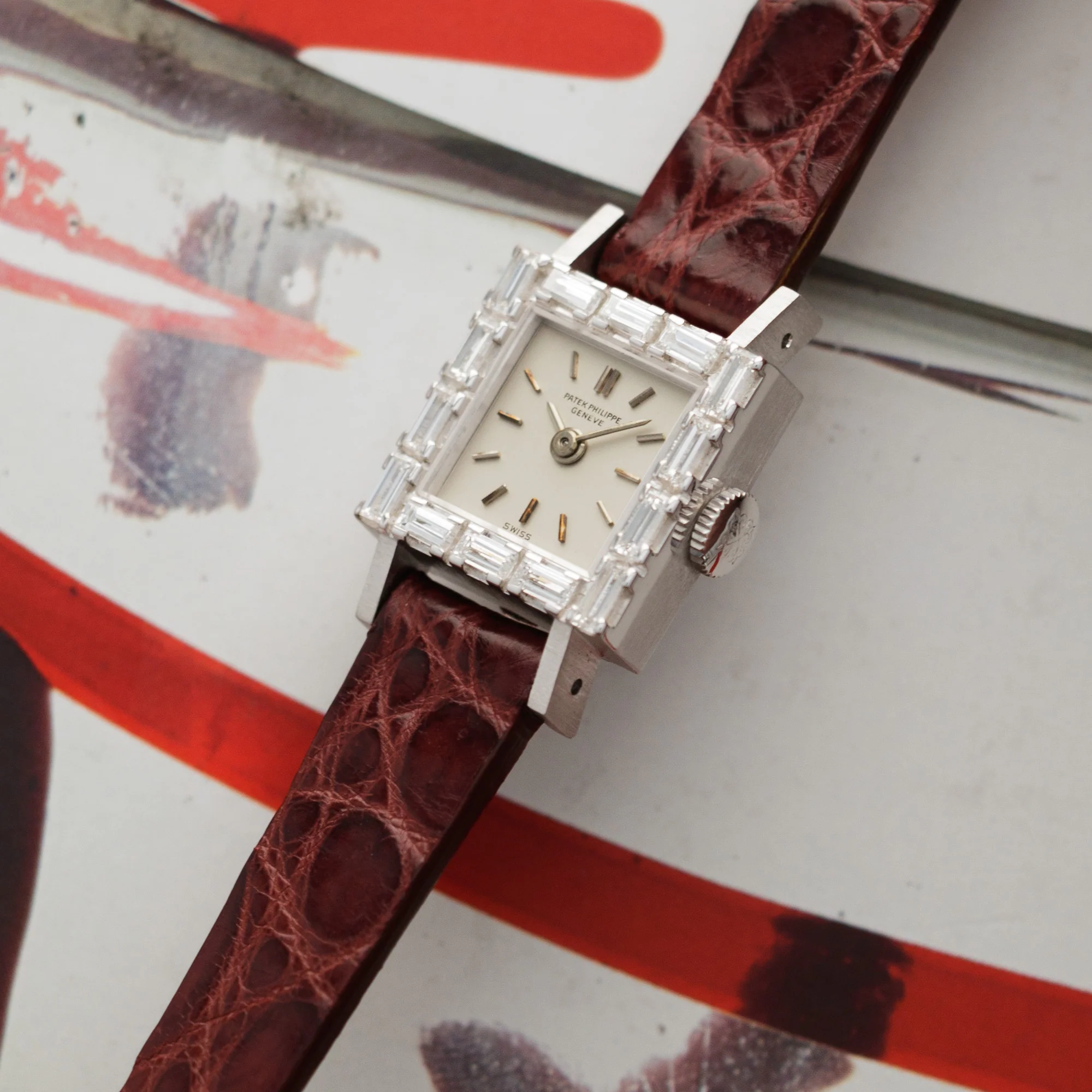 Patek Philippe White Gold & Baguette Diamond Watch Ref. 3313 - Image 2