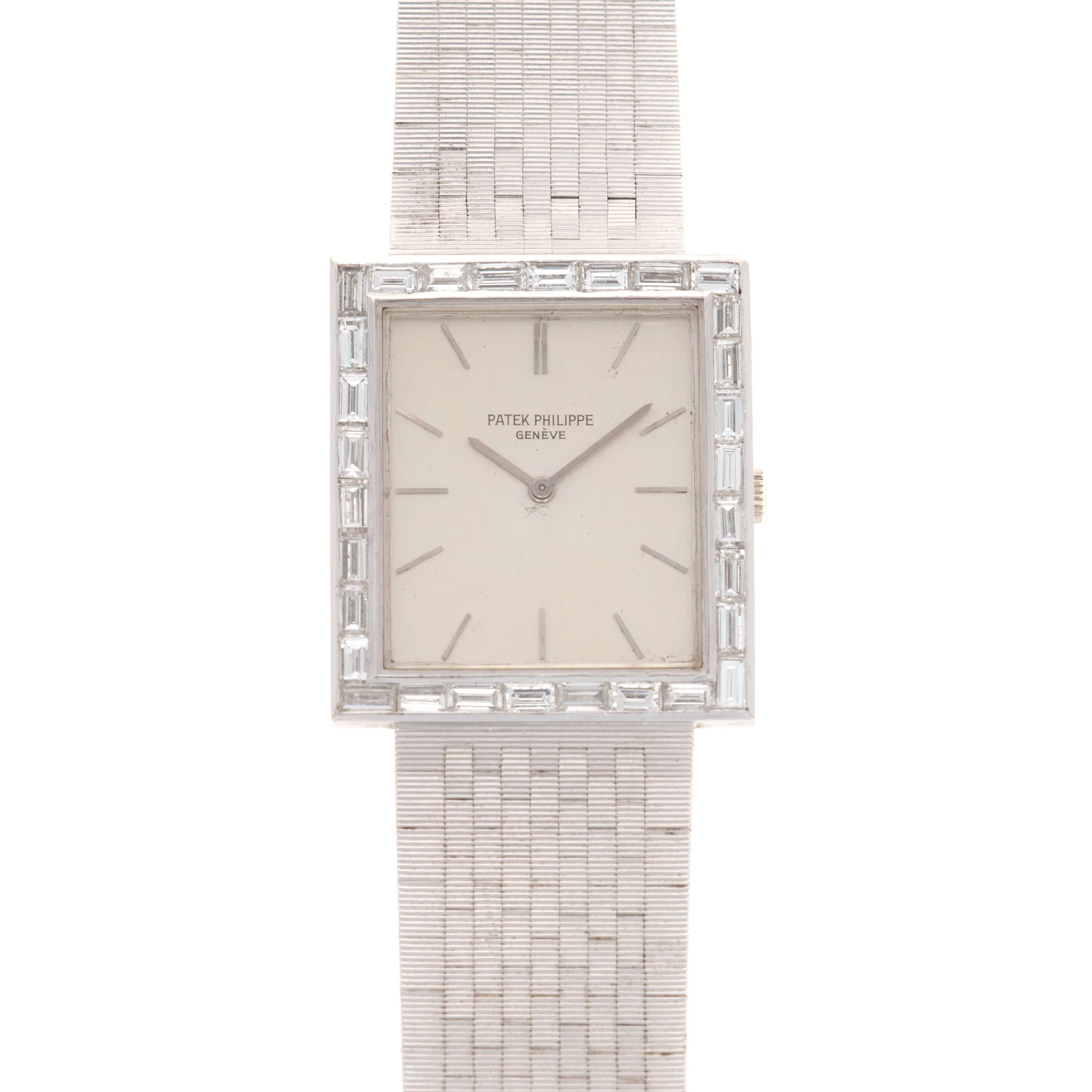 Patek Philippe White Gold Baguette Diamond Watch Ref. 3540