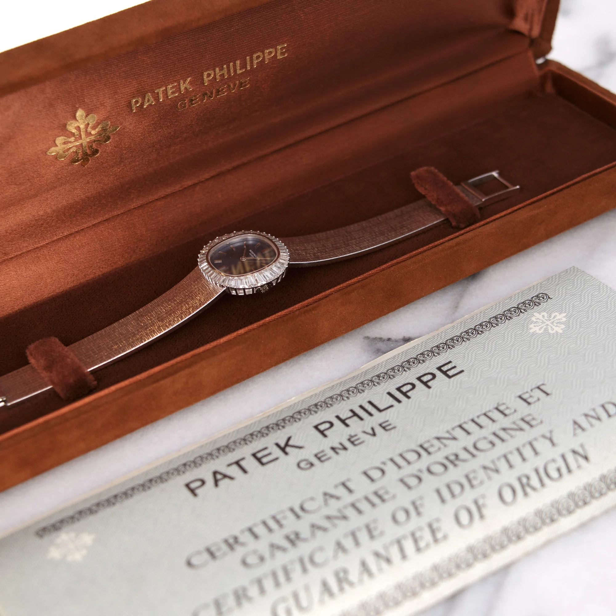 Patek Philippe White Gold Baguette Diamond Watch Ref. 4260 - Image 6