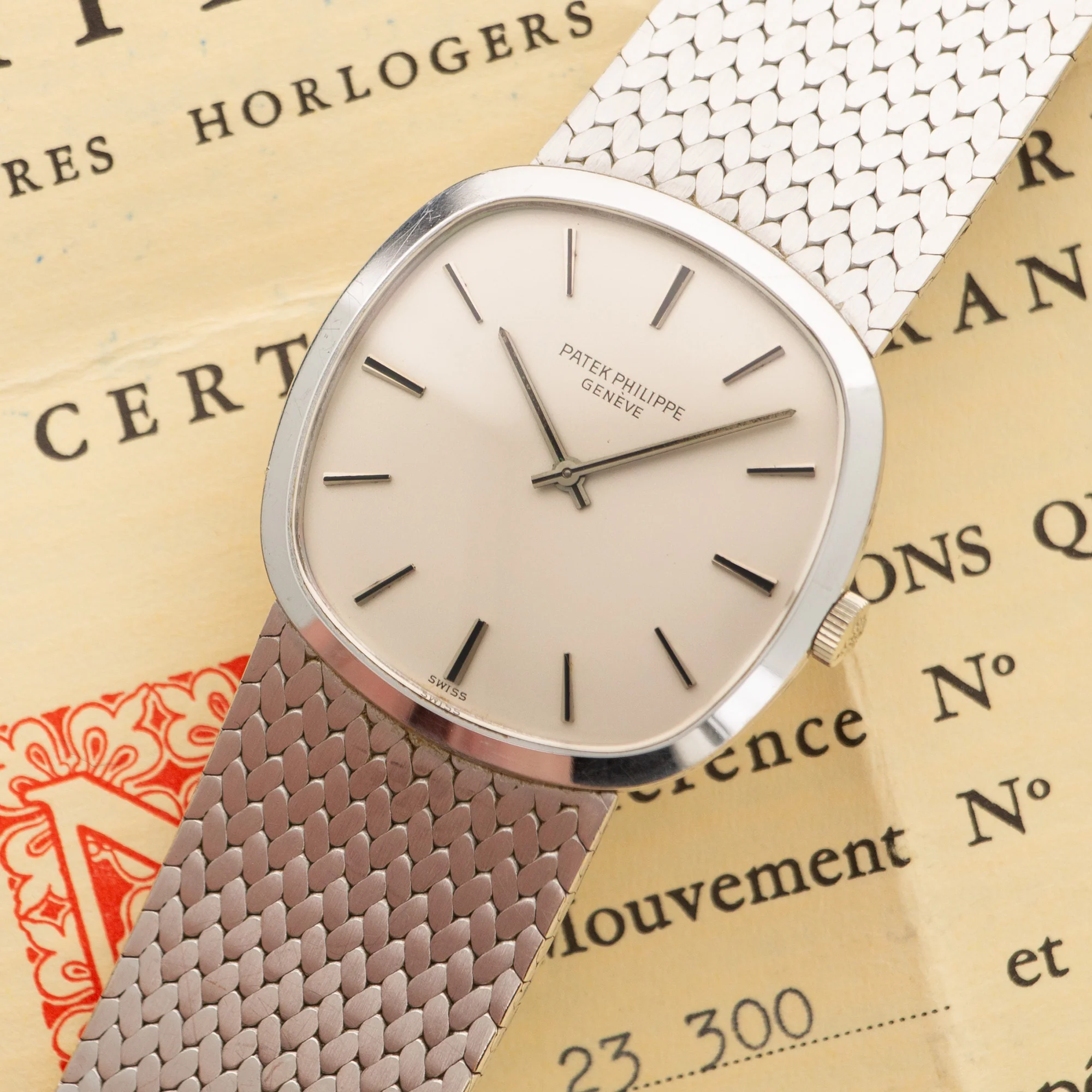 Patek Philippe White Gold Bracelet Watch Ref. 3544, with Original Paper - Image 2