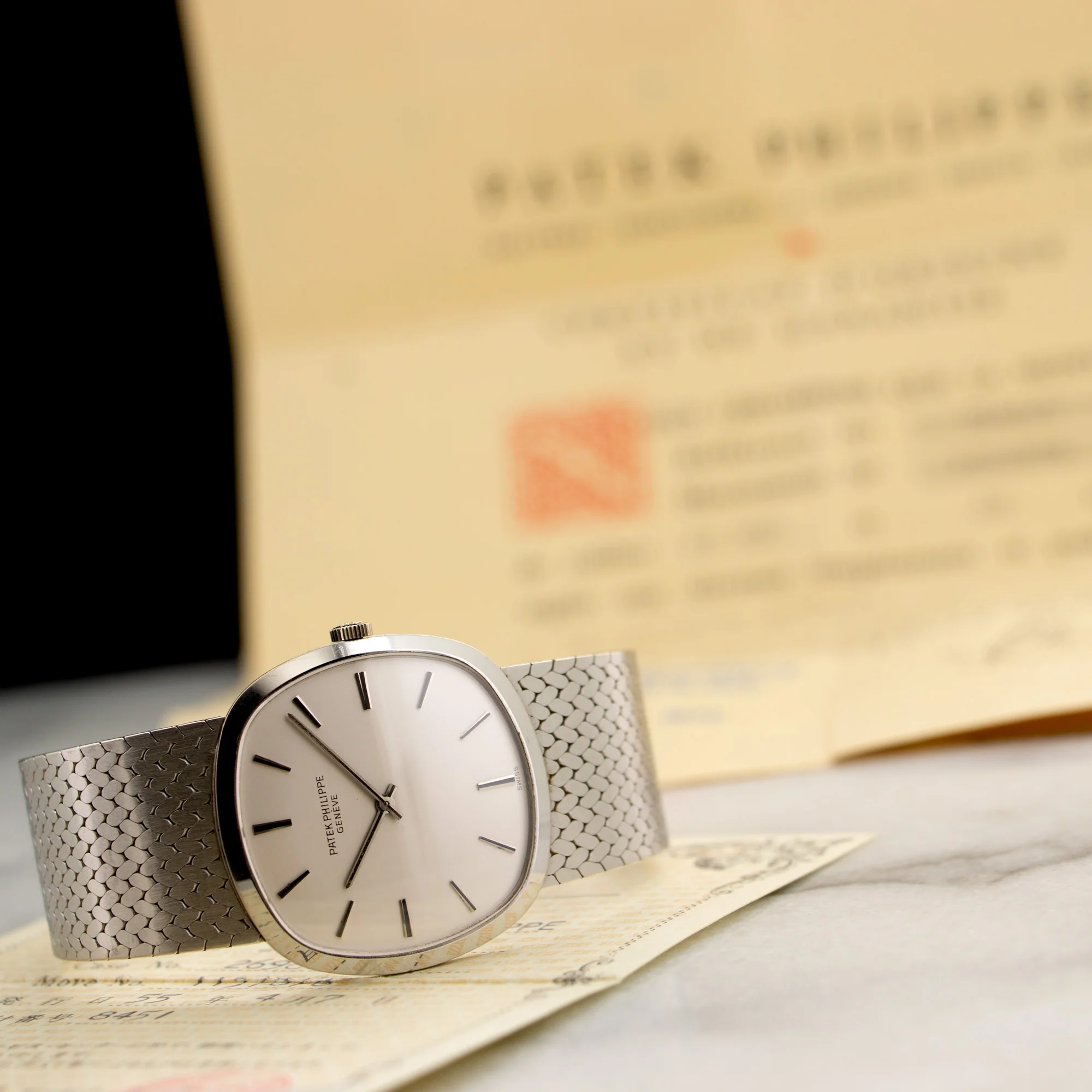 Patek Philippe White Gold Bracelet Watch Ref. 3544, with Original Paper - Image 6