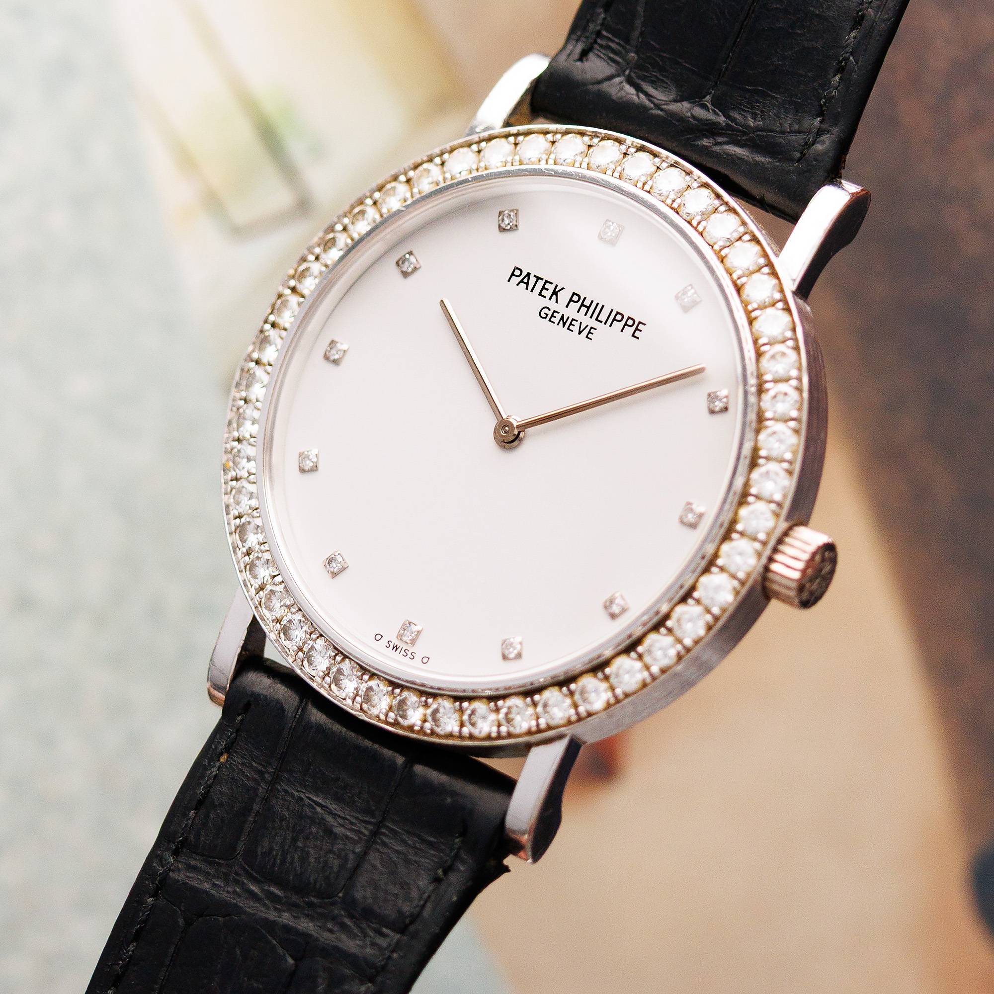Patek Philippe White Gold Calatrava Ref. 5006 with Factory Dialmonds - Image 2