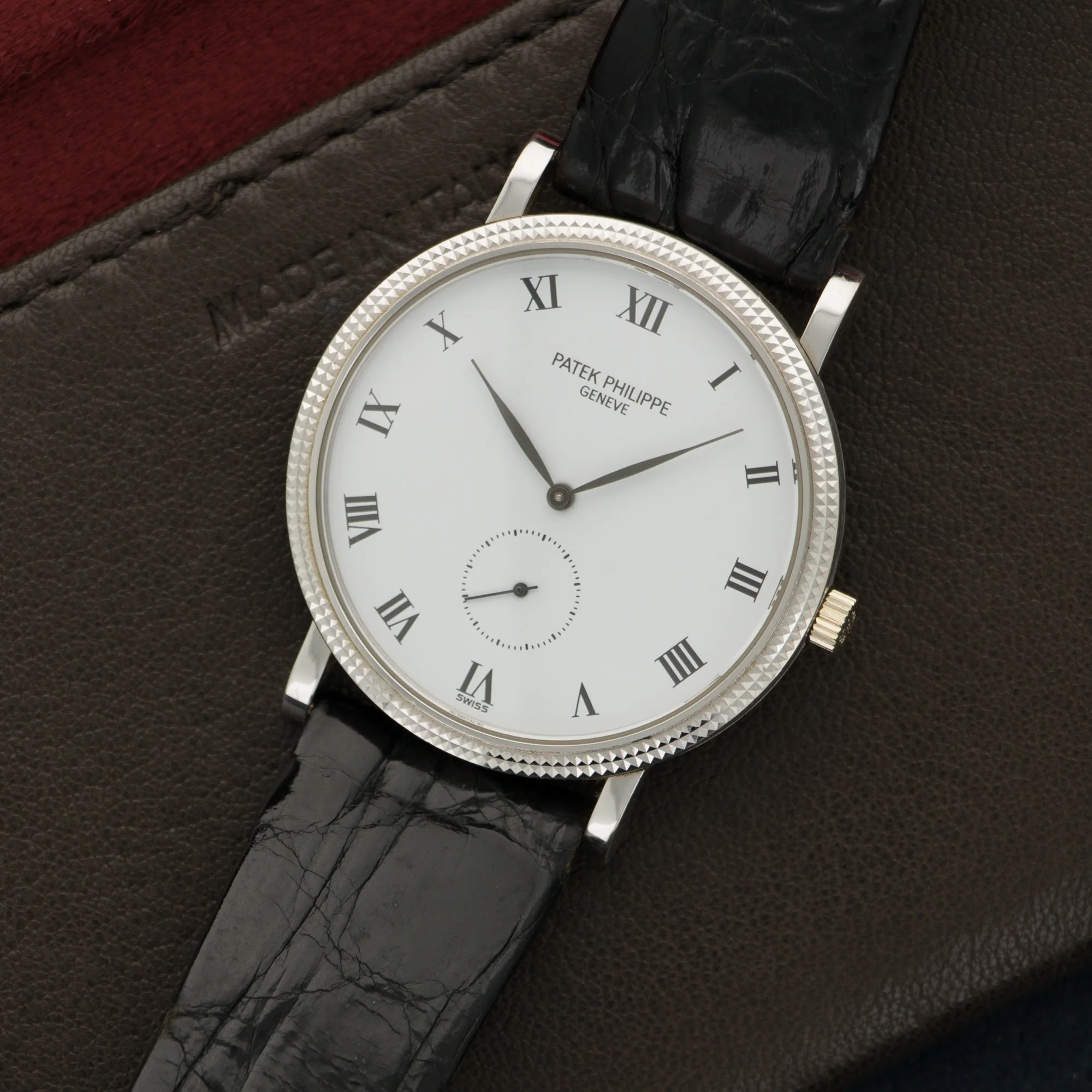 Patek Philippe White Gold Calatrava Strap Watch Ref. 3919 - Image 2