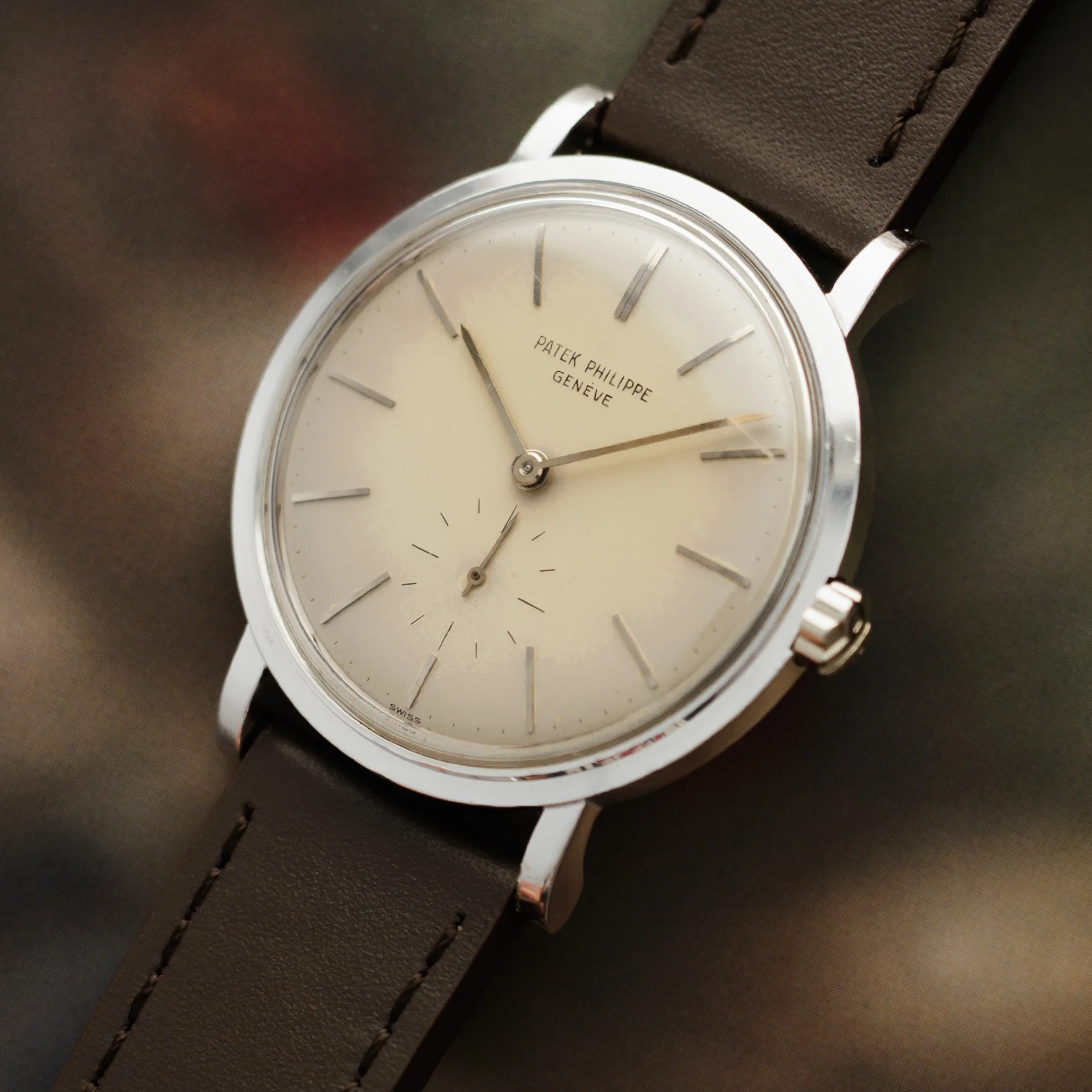 Patek Philippe White Gold Calatrava Watch Ref. 3429 with Attractive Aged Dial - Image 2