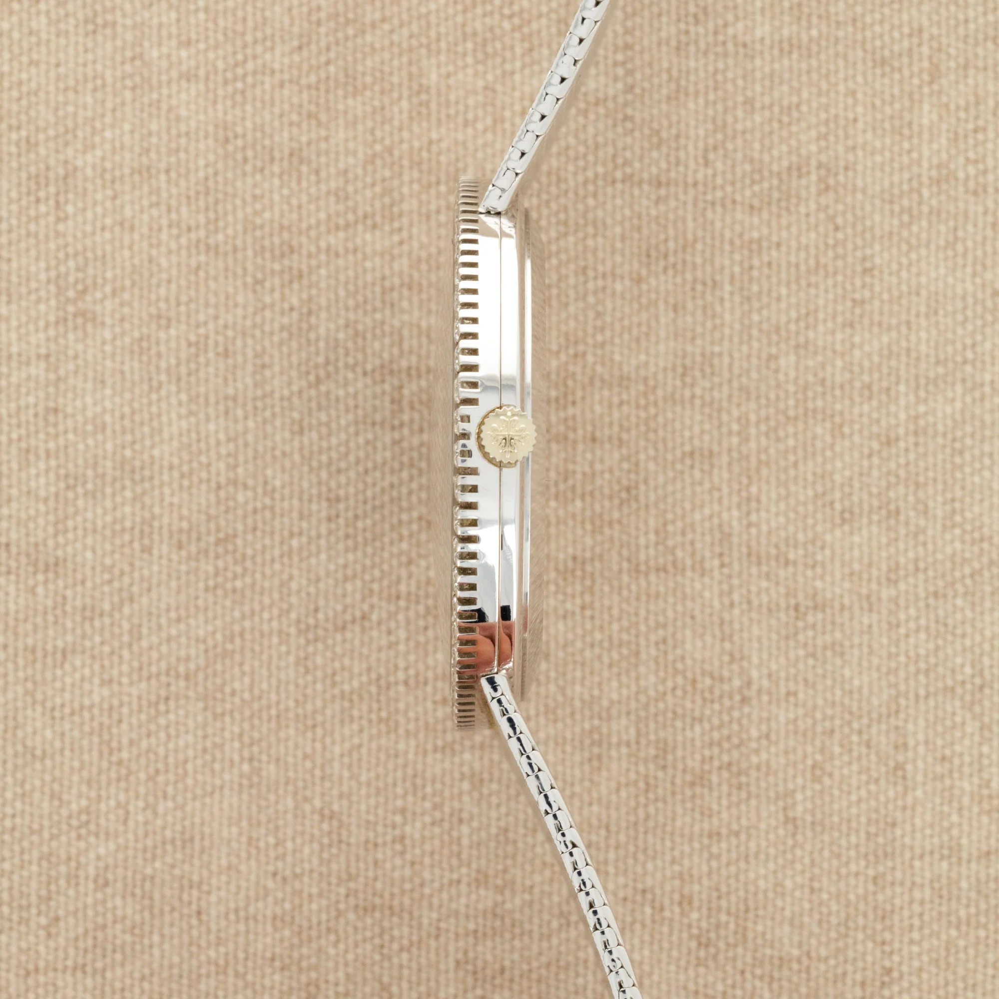 Patek Philippe White Gold Calatrava Watch Ref. 3759 with Original Diamond Bezel and Dial - Image 7