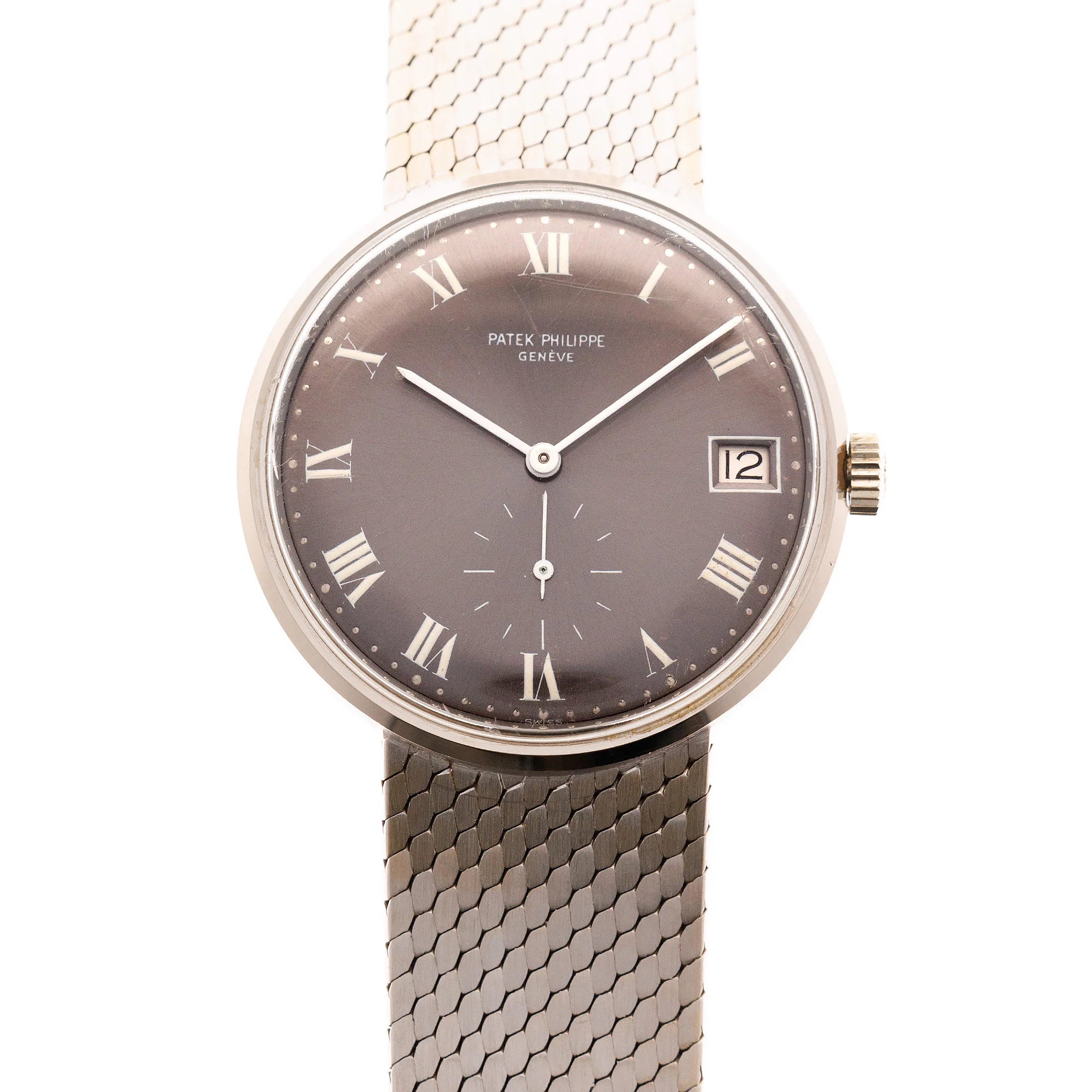 Patek Philippe White Gold Calatrava Watch with Unusual Grey Dial Watch Ref. 3514