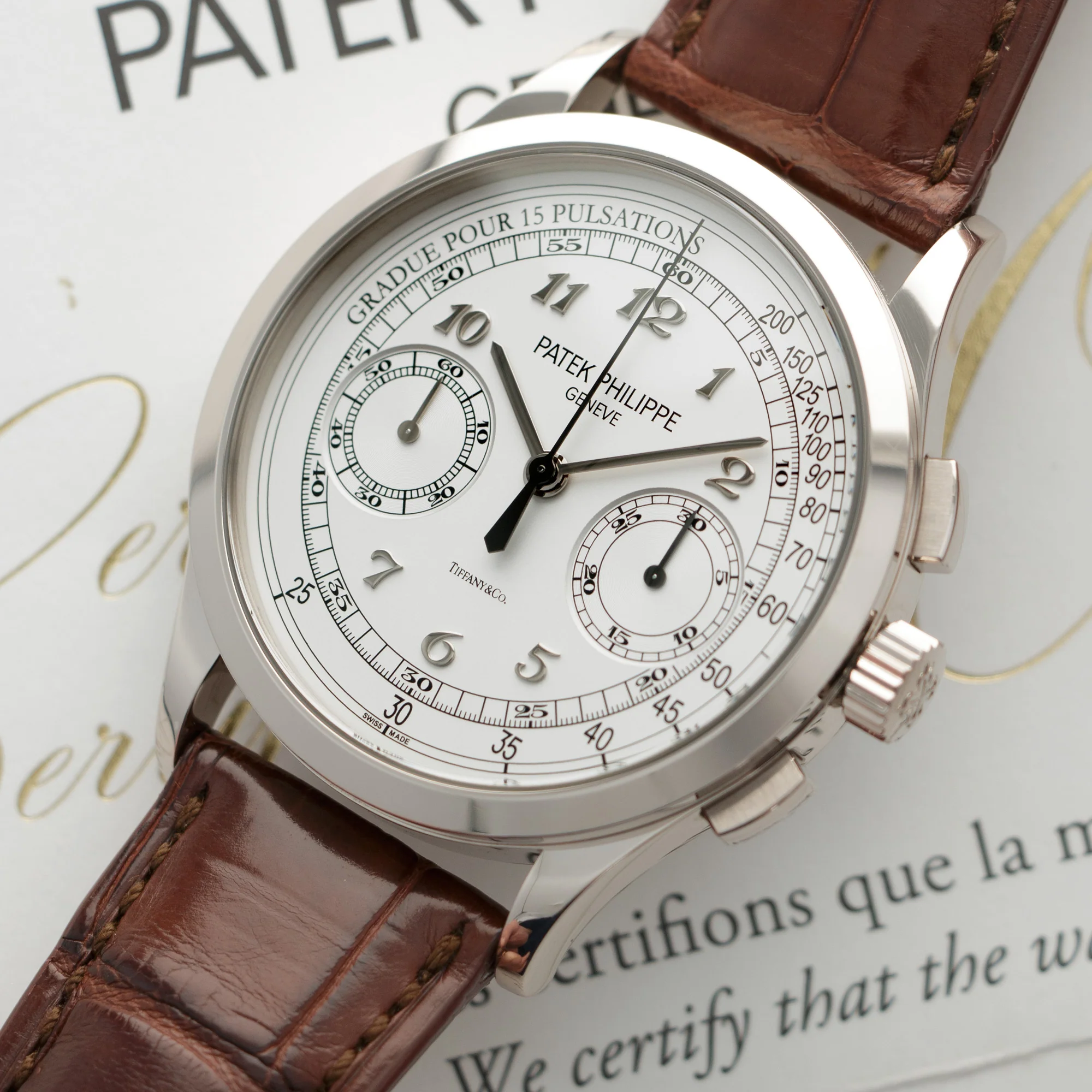 Patek Philippe White Gold Chronograph Ref. 5170, Retailed by Tiffany & Co. - Image 2