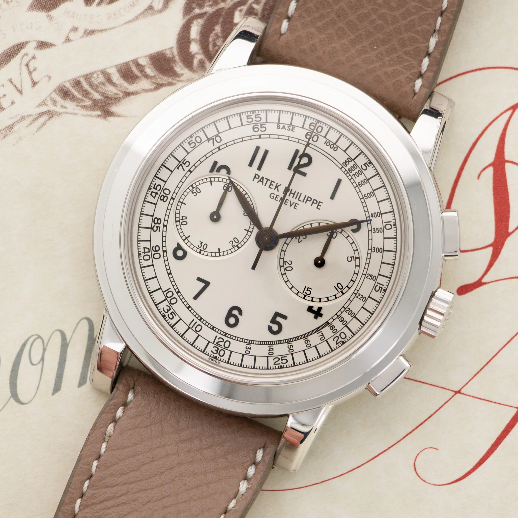 Patek Philippe White Gold Chronograph Watch Ref. 5070 - Image 2