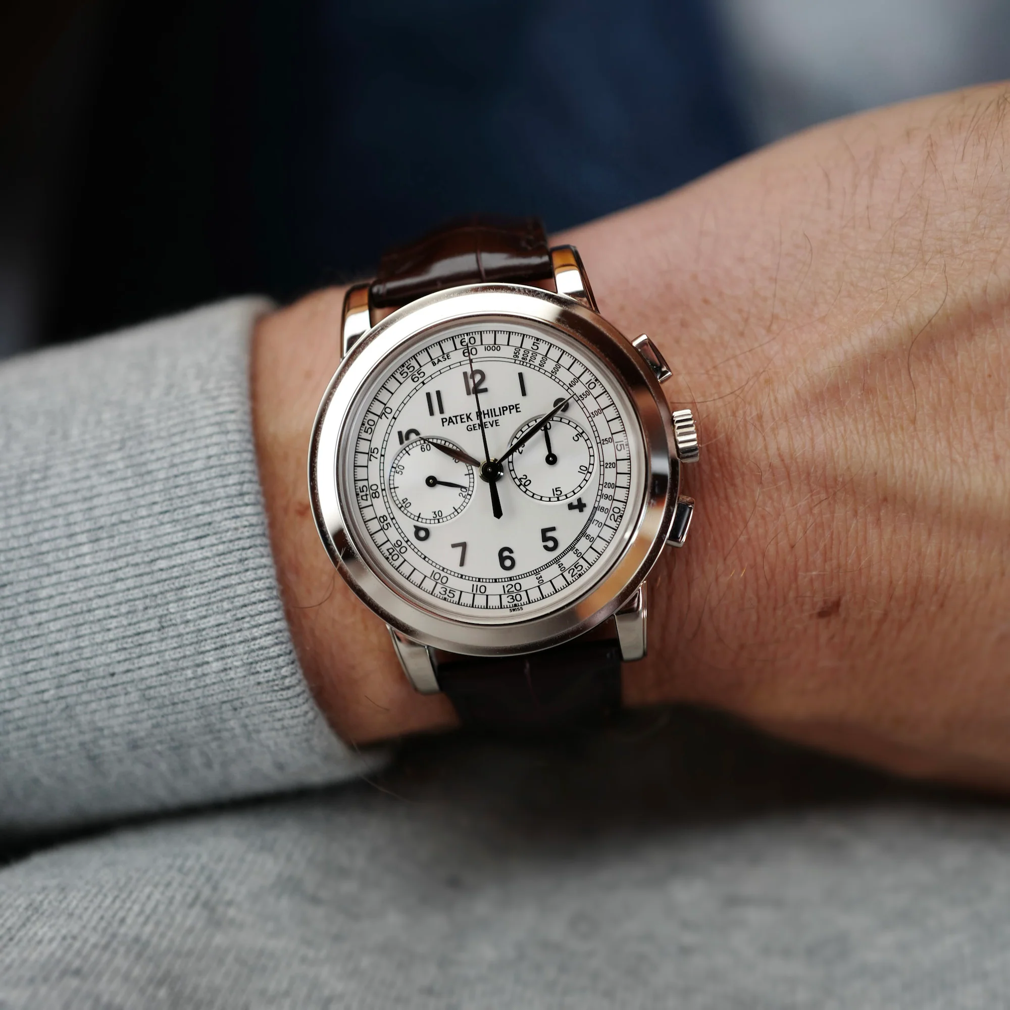 Patek Philippe White Gold Chronograph Watch Ref. 5070 (New Arrival) - Image 4