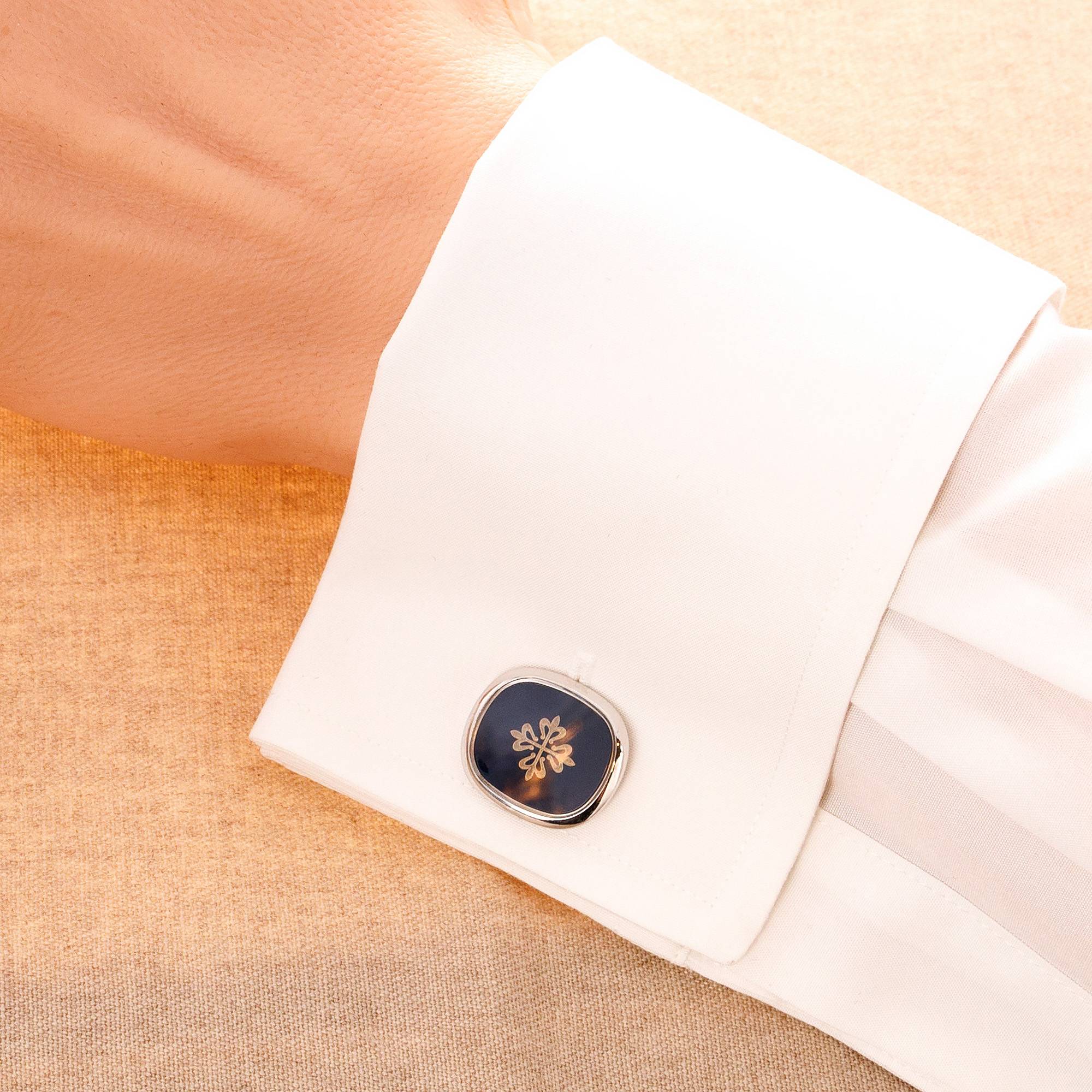 Patek Philippe White Gold Ellipse Cufflinks with Calatrava Cross (Objet) - Image 2