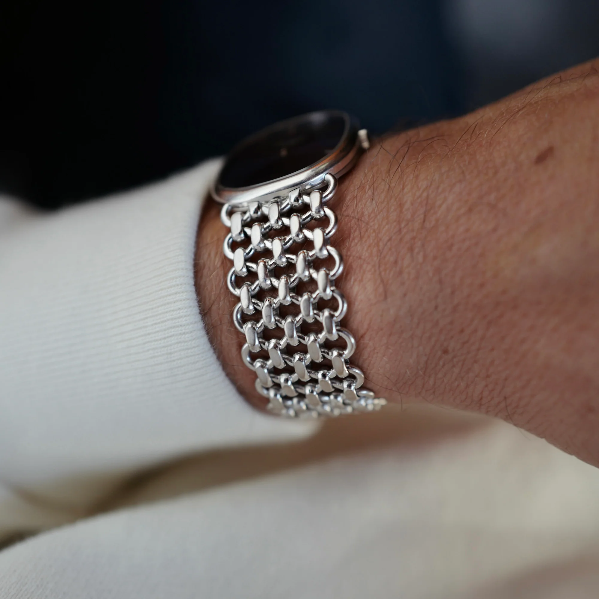 Patek Philippe White Gold Ellipse Ref. 3848 with JPE Chain Link Bracelet (New Arrival) - Image 7