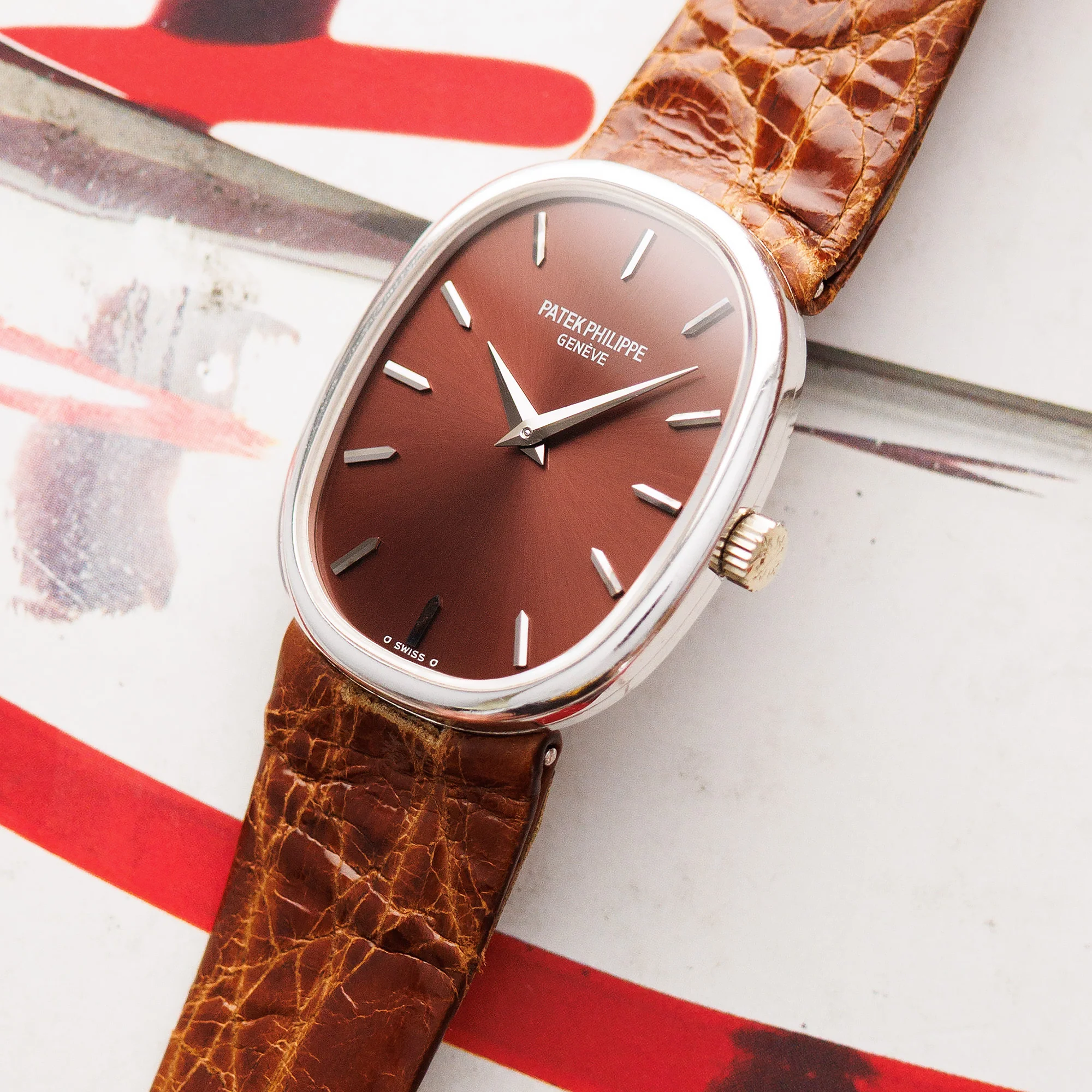 Patek Philippe White Gold Ellipse Ref. 4226 with Brown Sunburst Dial - Image 2