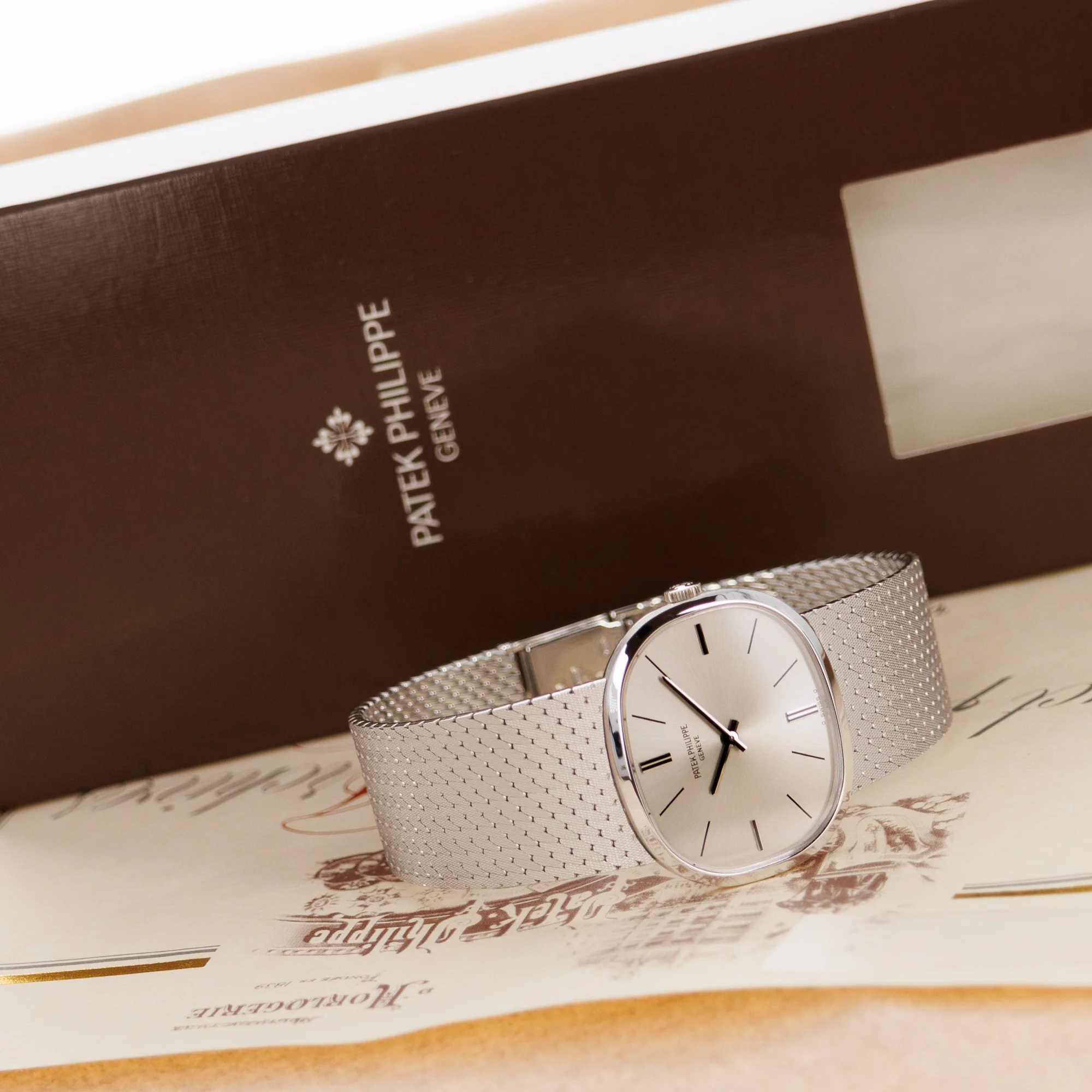 Patek Philippe White Gold Golden Ellipse Watch Ref. 3545 - Image 6