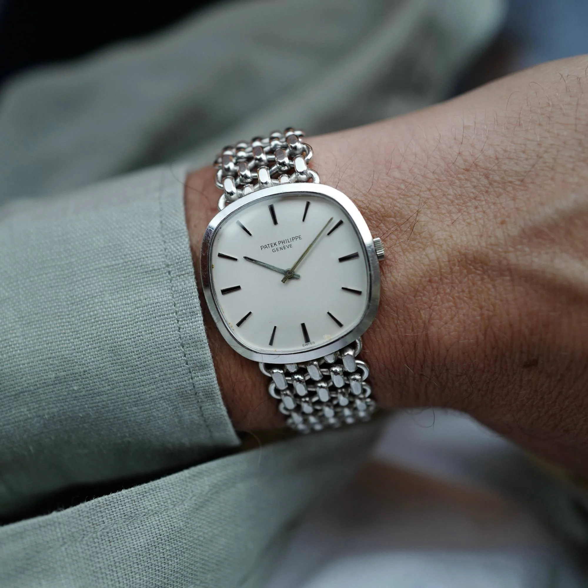 Patek Philippe White Gold Golden Ellipse Watch Ref. 3644 on Chain JPE Band (New Arrival)