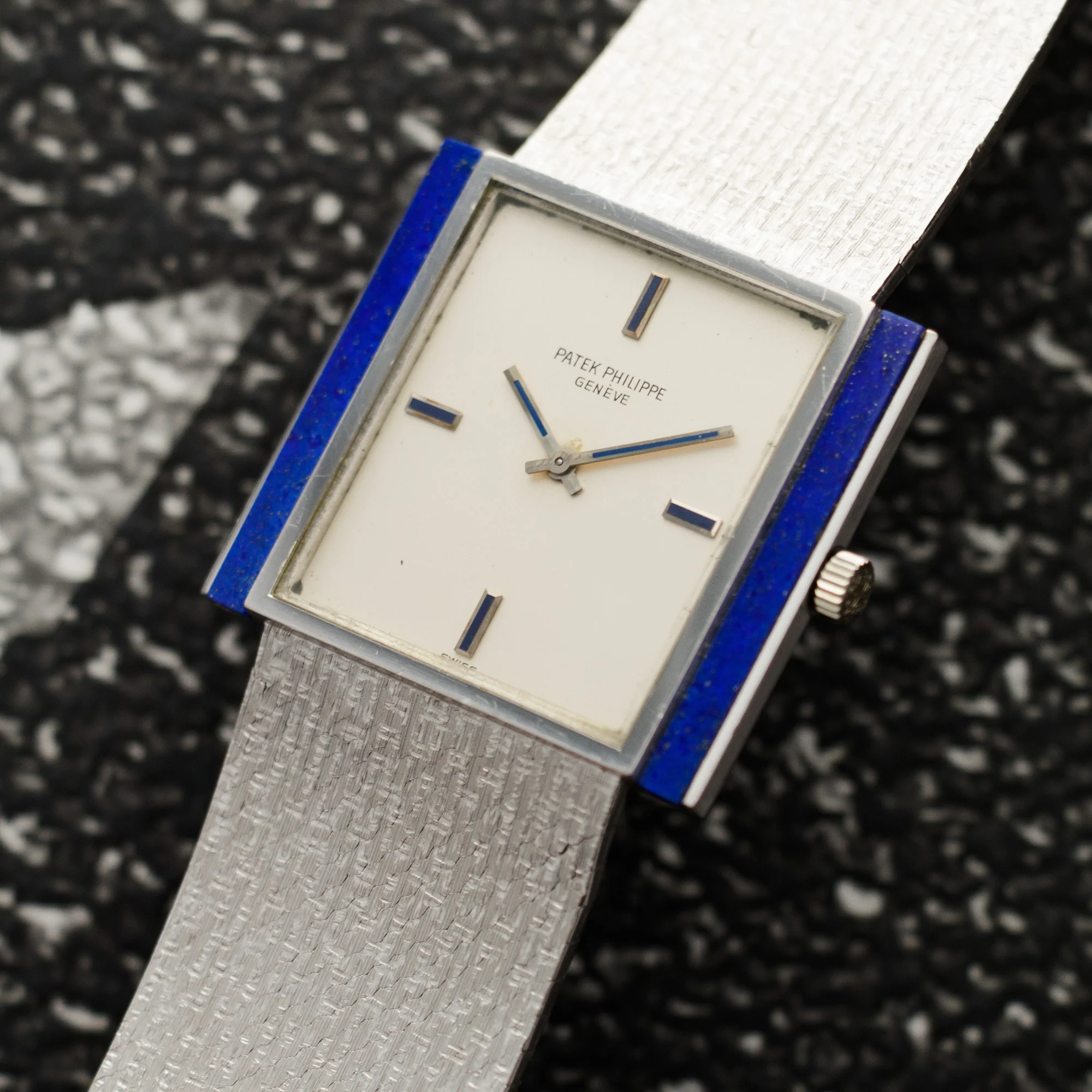 Patek Philippe White Gold Lapis Watch Ref. 3578 - Image 2