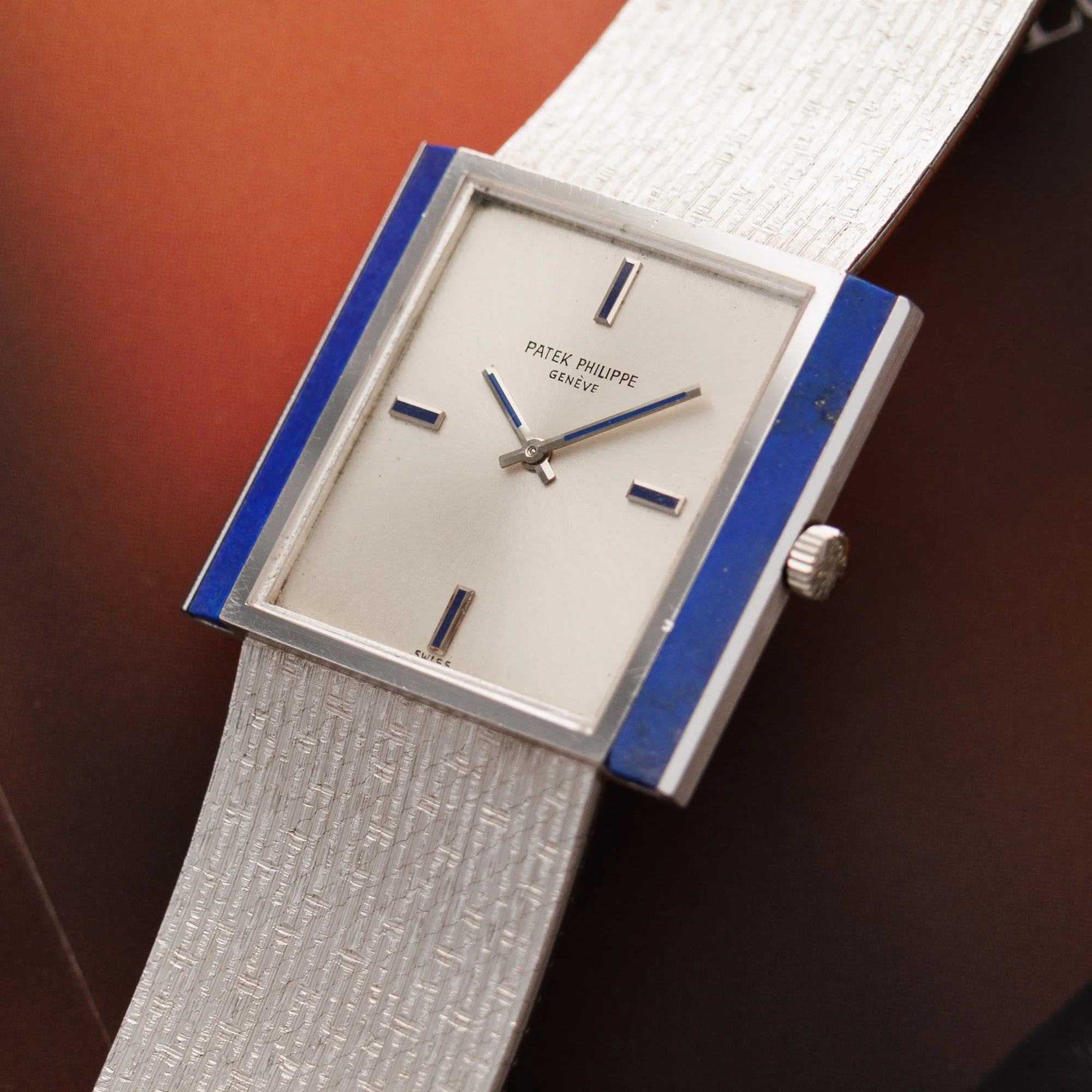 Patek Philippe White Gold Lapis Watch Ref. 3578 - Image 2