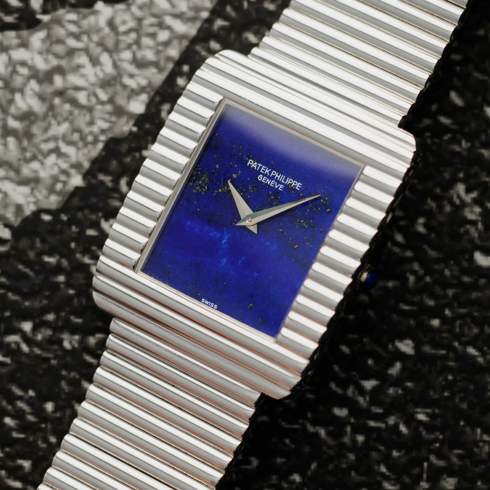 Patek Philippe White Gold Lapis Watch Ref. 3733 - Image 2