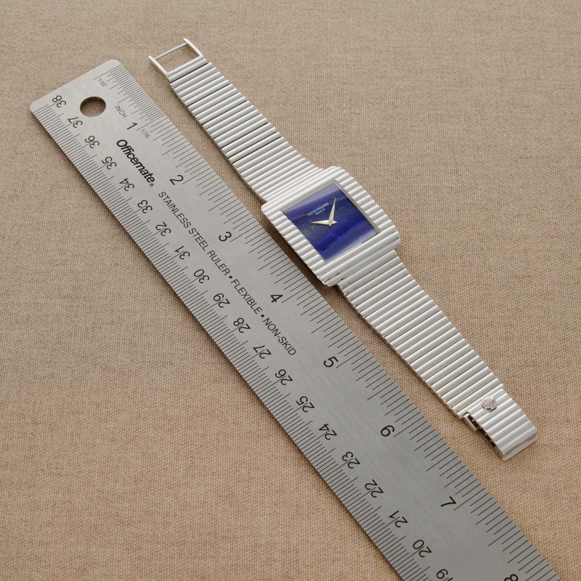 Patek Philippe White Gold Lapis Watch Ref. 3733 - Image 4