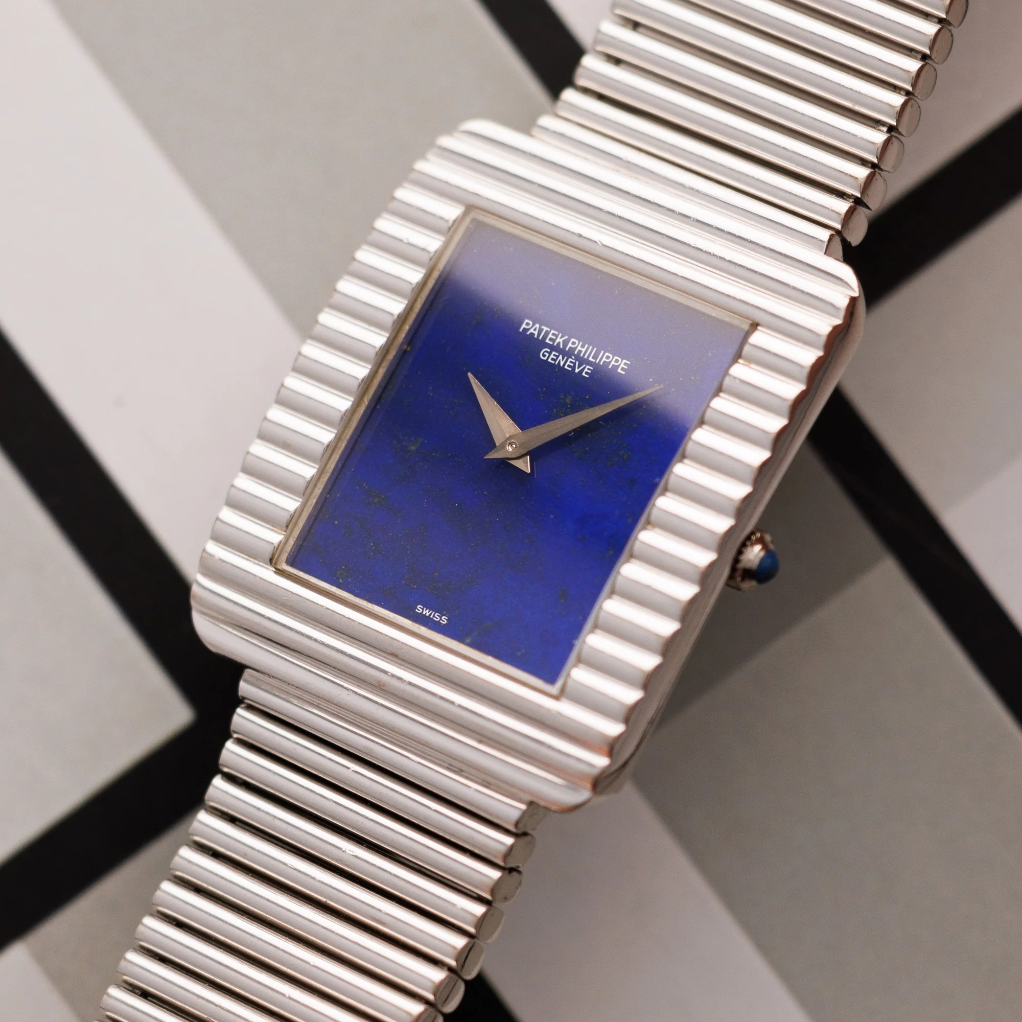 Patek Philippe White Gold Lapis Watch Ref. 3733 - Image 2