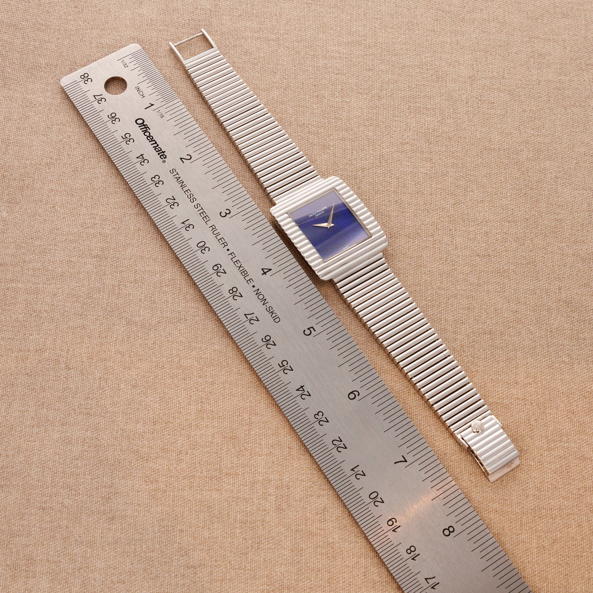 Patek Philippe White Gold Lapis Watch Ref. 3733 - Image 4