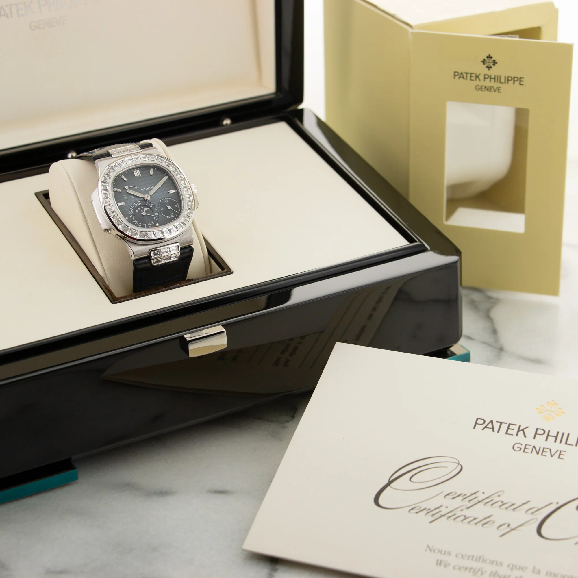 Patek Philippe White Gold Nautilus Baguette Watch Ref. 5724 - Image 5