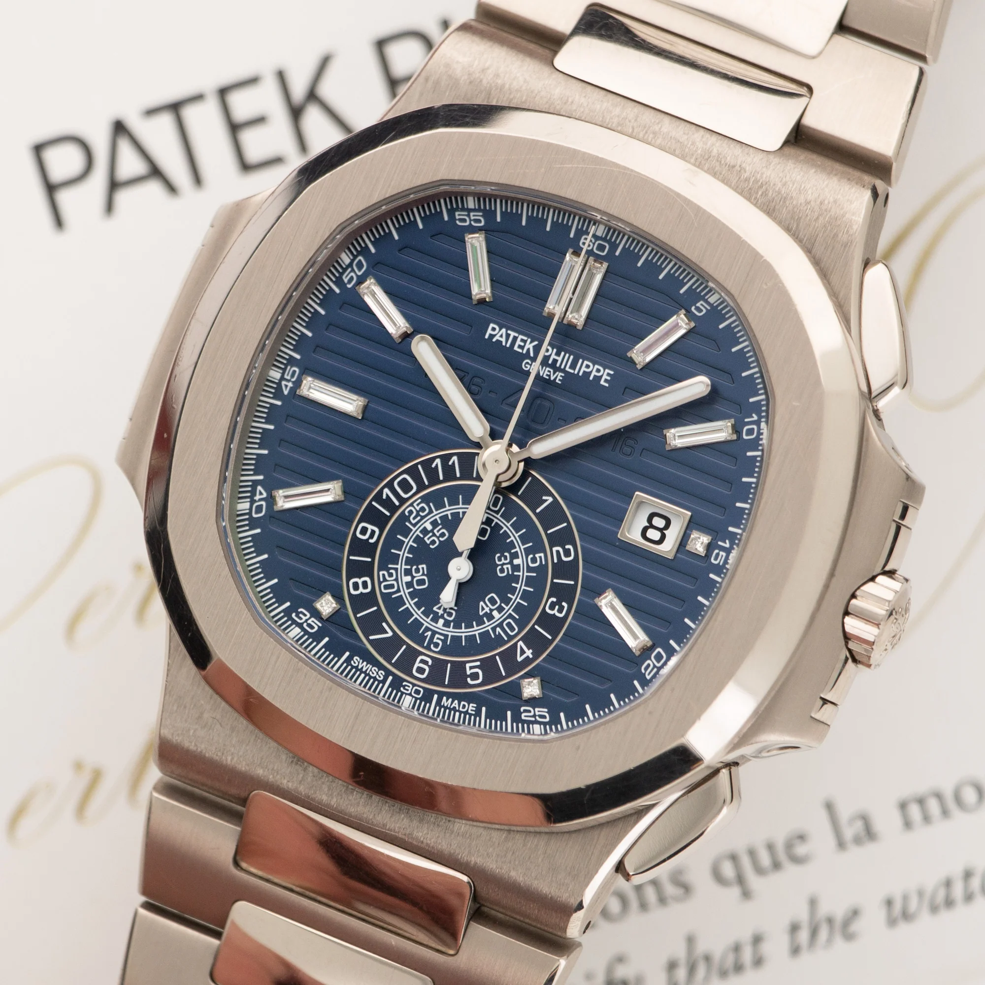 Patek Philippe White Gold Nautilus Chronograph Watch Ref. 5976 - Image 2