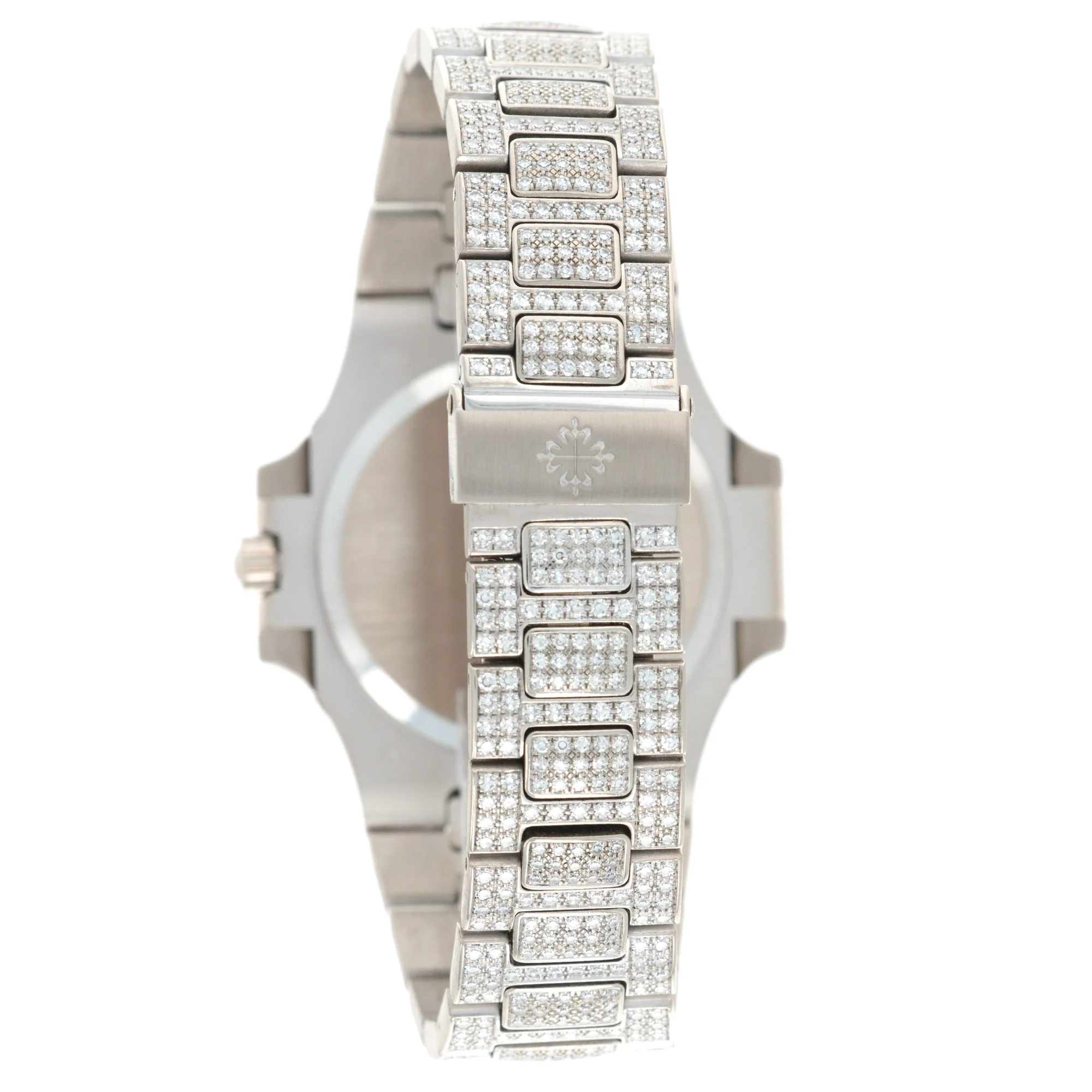 Patek Philippe White Gold Nautilus Diamond Emerald Watch Ref. 3800 - Image 6