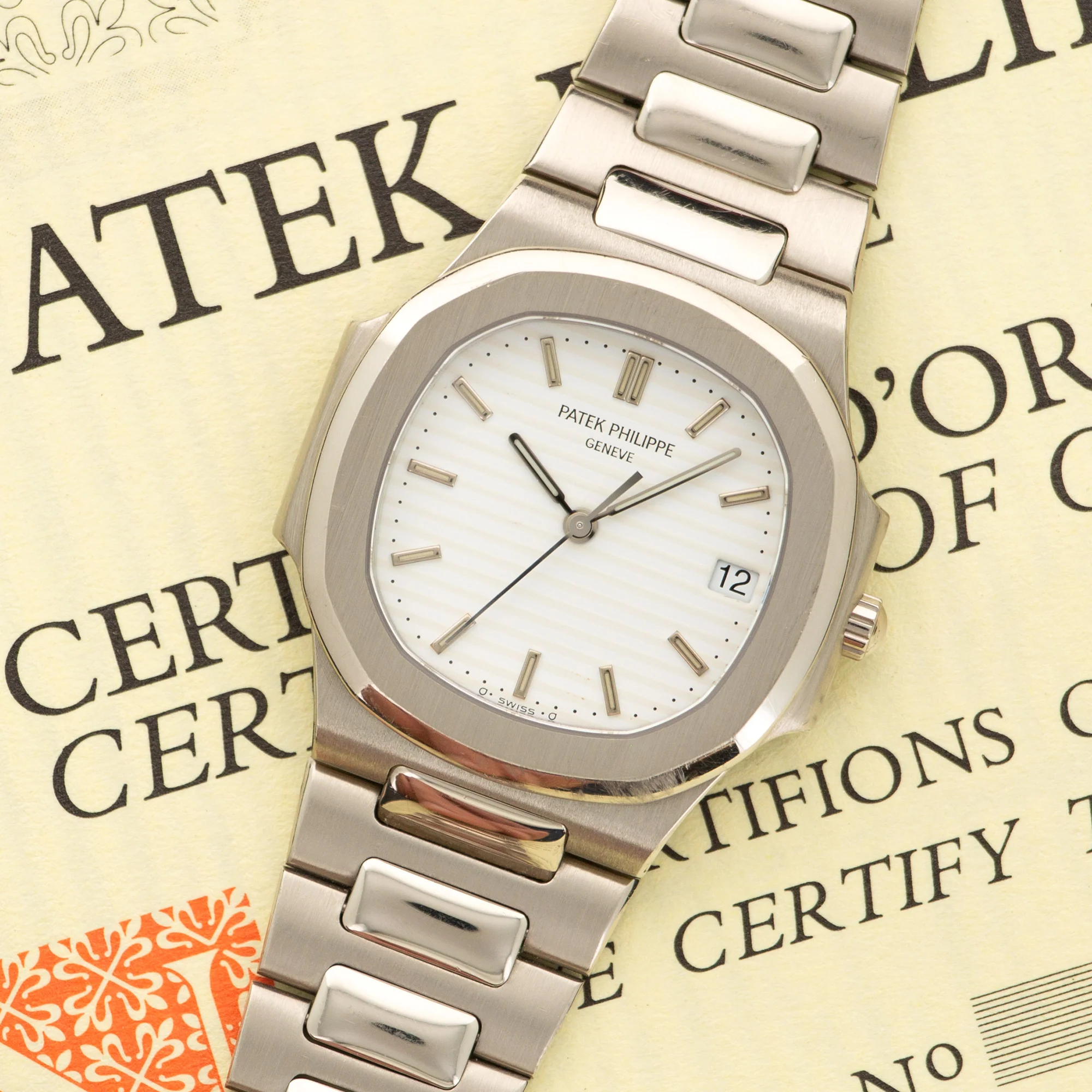 Patek Philippe White Gold Nautilus Watch Ref. 3900 - Image 2