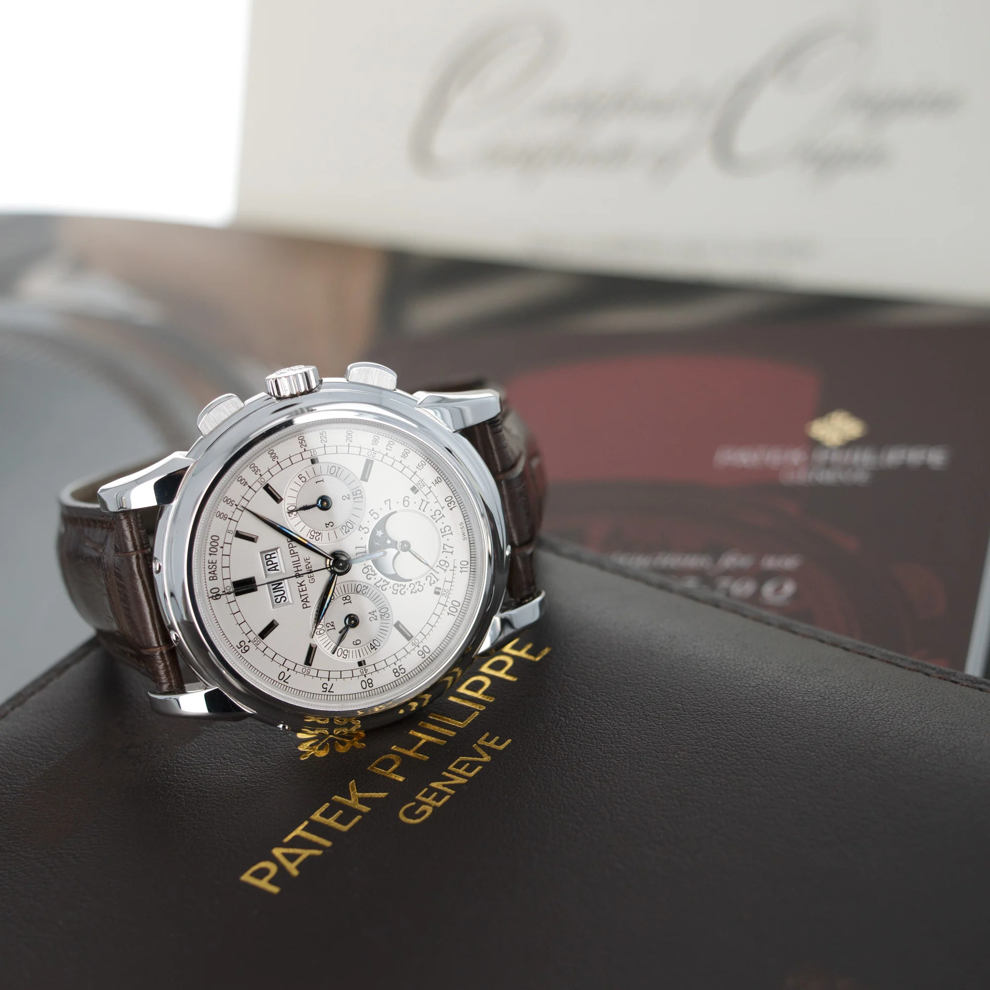 Patek Philippe White Gold Perpetual Calendar Chrono Watch Ref. 5970 - Image 6