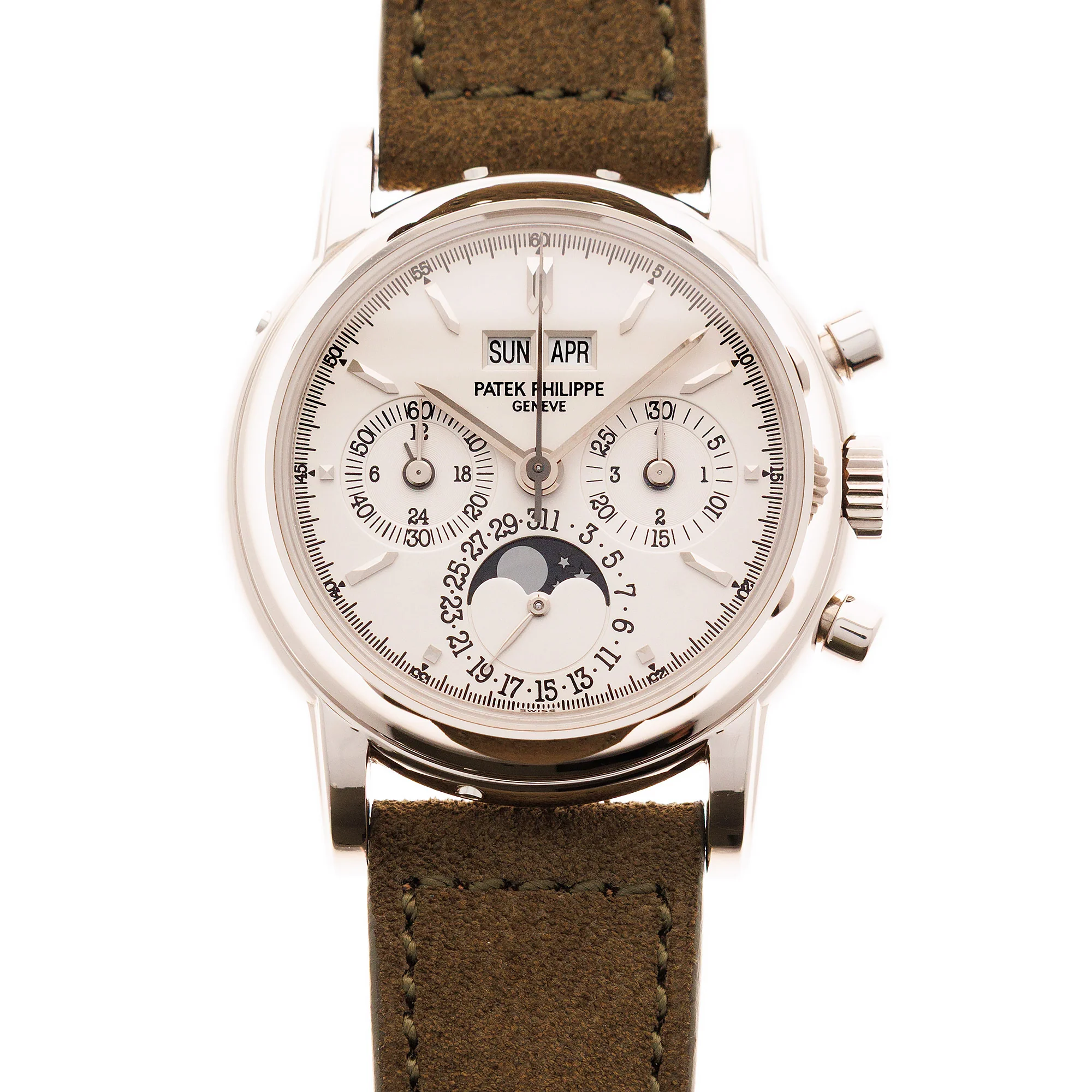 Patek Philippe White Gold Perpetual Calendar Chronograph Ref. 3970 (New Arrival)