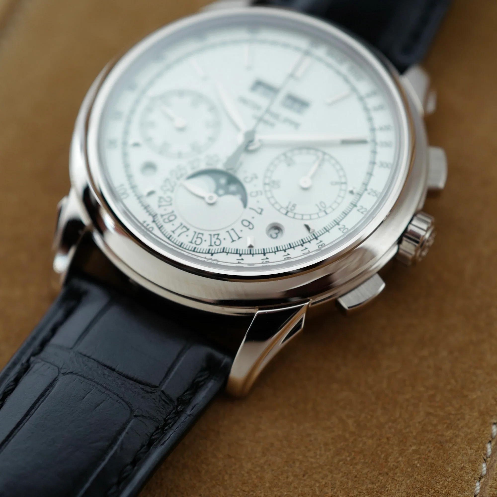 Patek Philippe White Gold Perpetual Calendar Chronograph Watch Ref. 5270G-013 with Original Box and Papers - Image 4