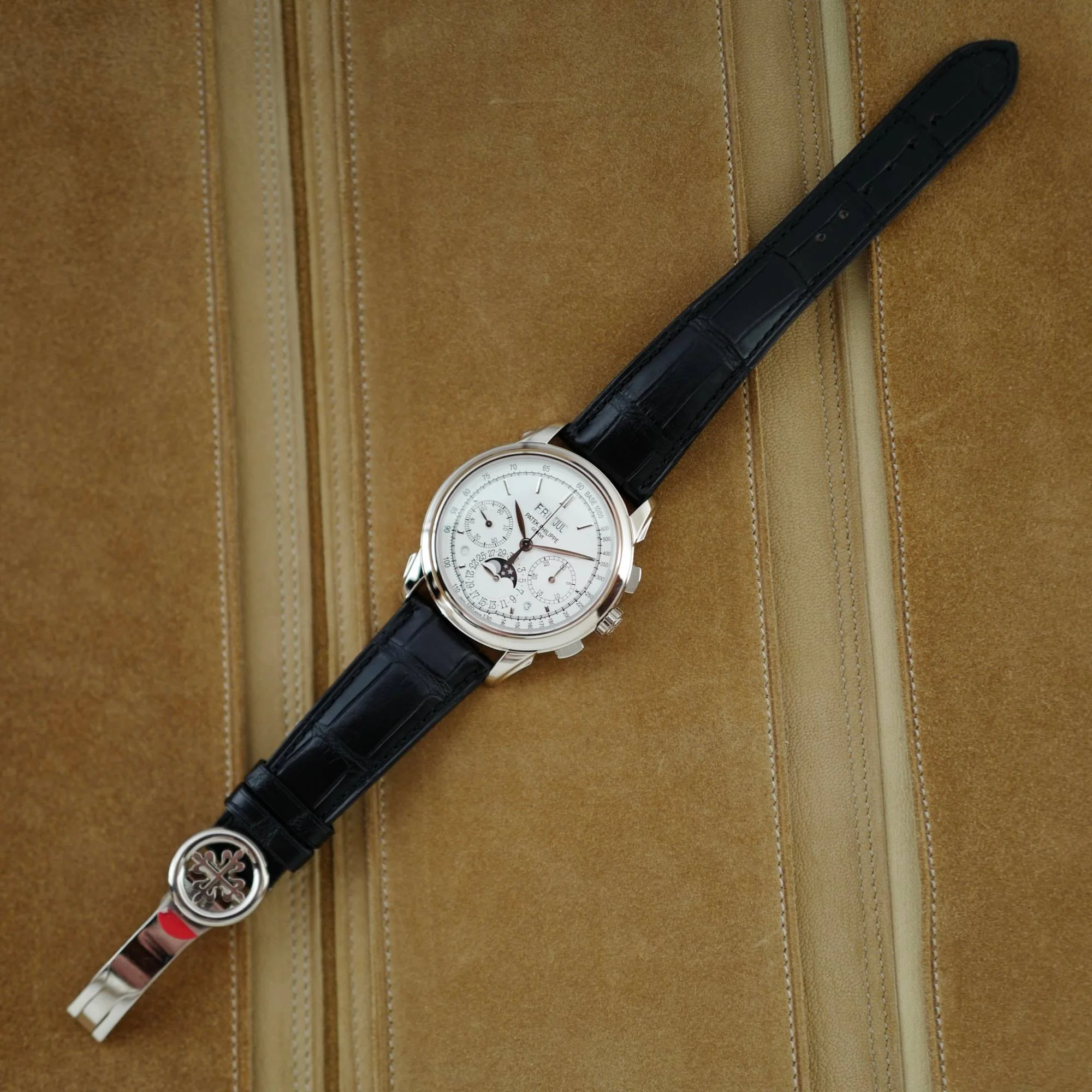 Patek Philippe White Gold Perpetual Calendar Chronograph Watch Ref. 5270G-013 with Original Box and Papers - Image 8