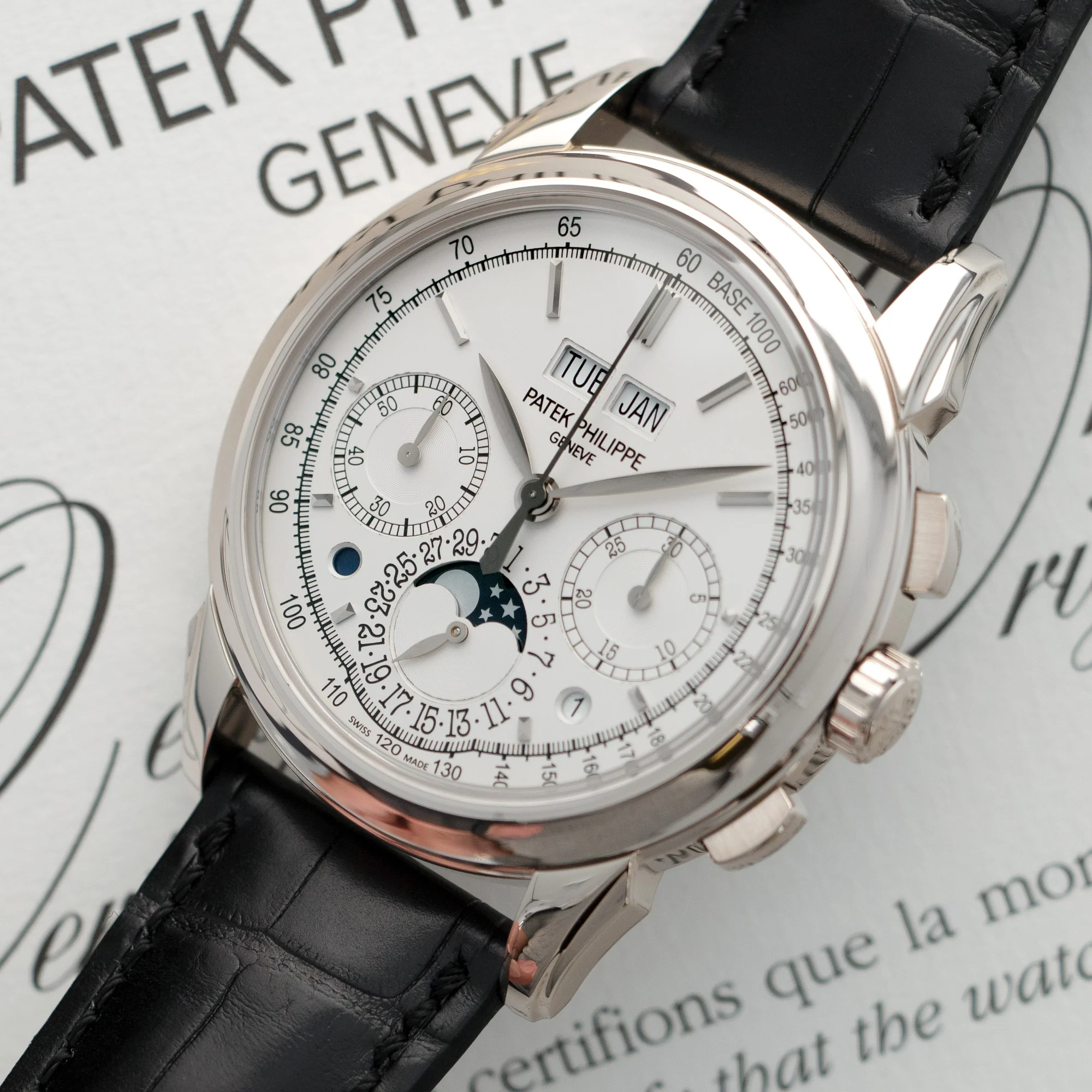 Patek Philippe White Gold Perpetual Calendar Chronograph Watch, Ref. 5270 - Image 2