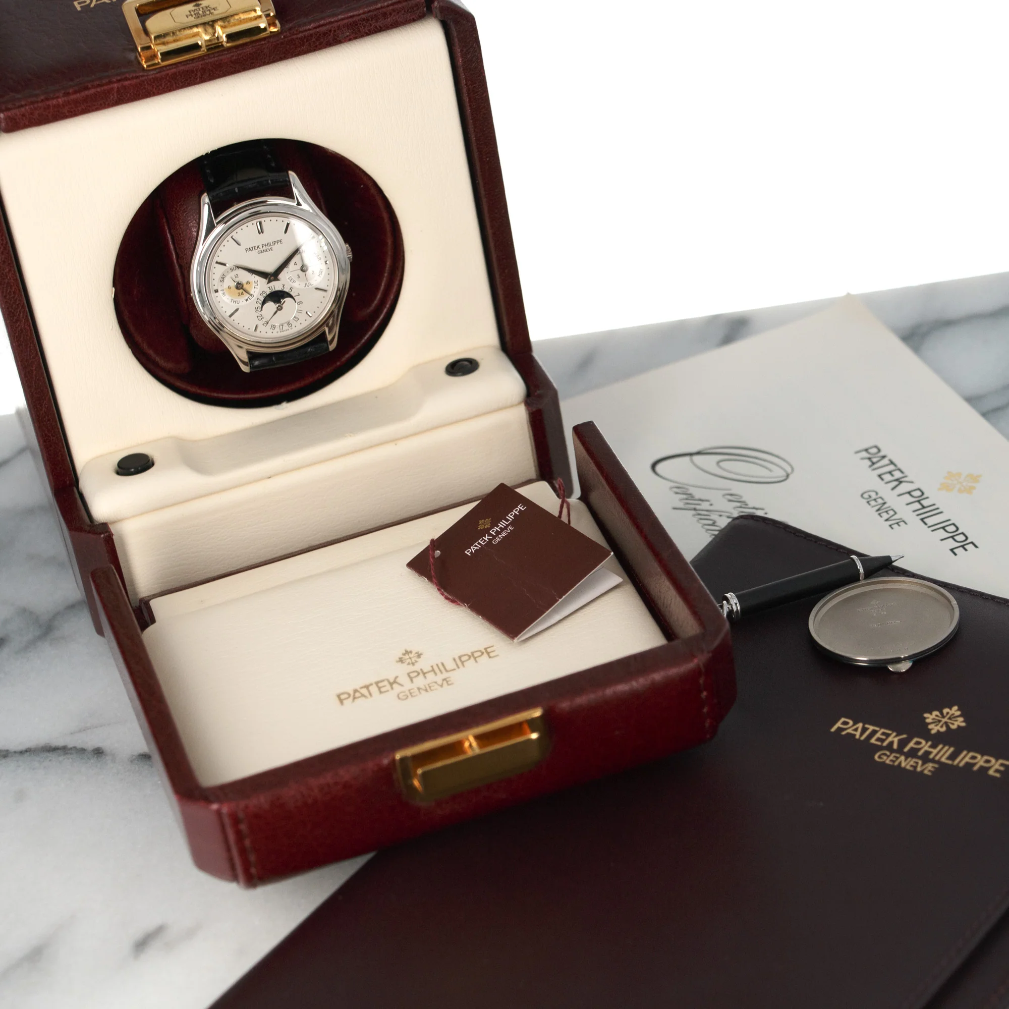 Patek Philippe White Gold Perpetual Calendar Watch Ref. 3940 - Image 6