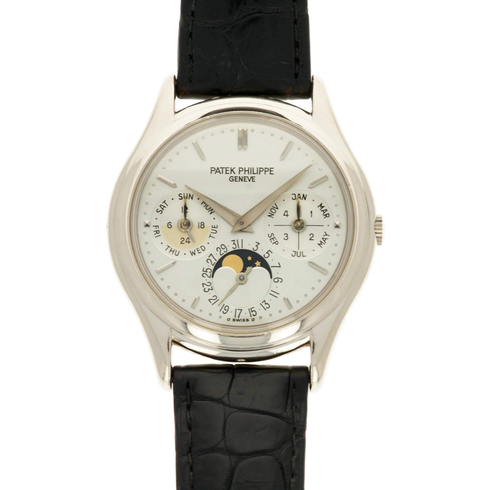 Patek Philippe White Gold Perpetual Calendar Watch Ref. 3940