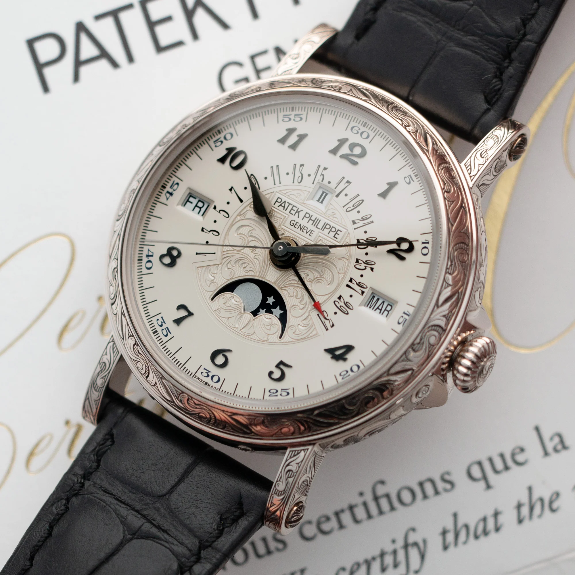 Patek Philippe White Gold Perpetual Calendar Watch Ref. 5160, Retailed by Tiffany & Co. - Image 2