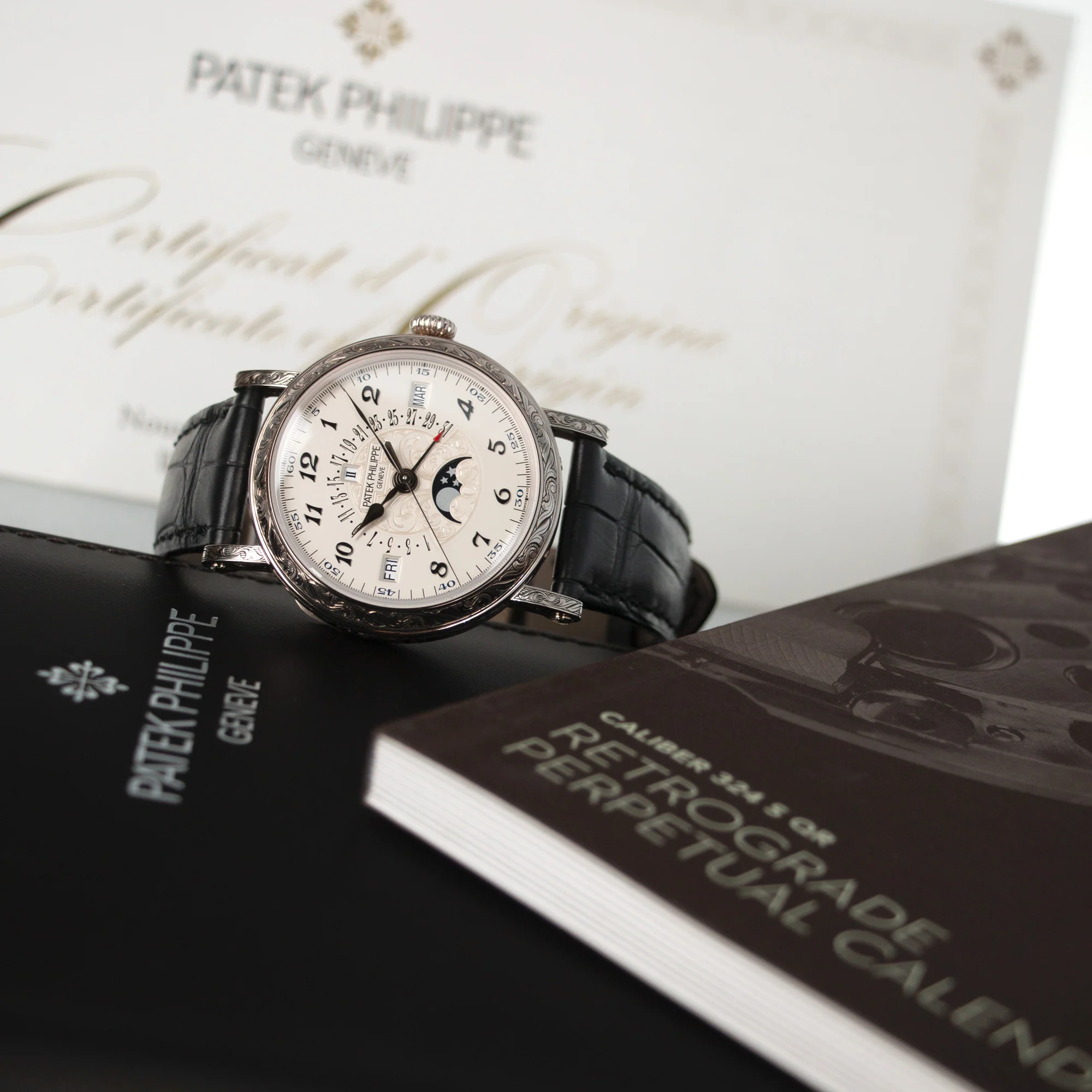 Patek Philippe White Gold Perpetual Calendar Watch Ref. 5160, Retailed by Tiffany & Co. - Image 8