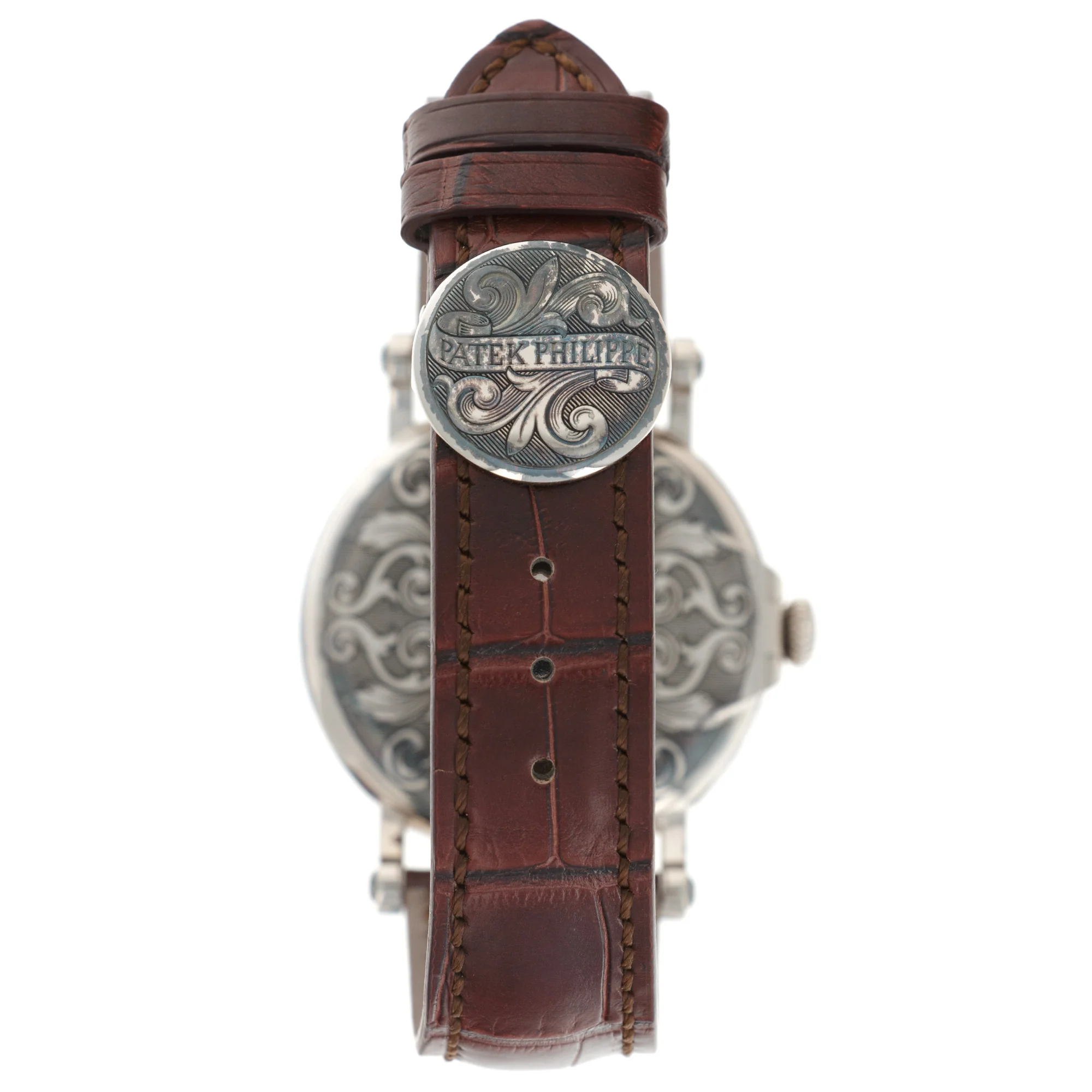 Patek Philippe White Gold Perpetual Hand-Engraved Watch Ref. 5160 - Image 6