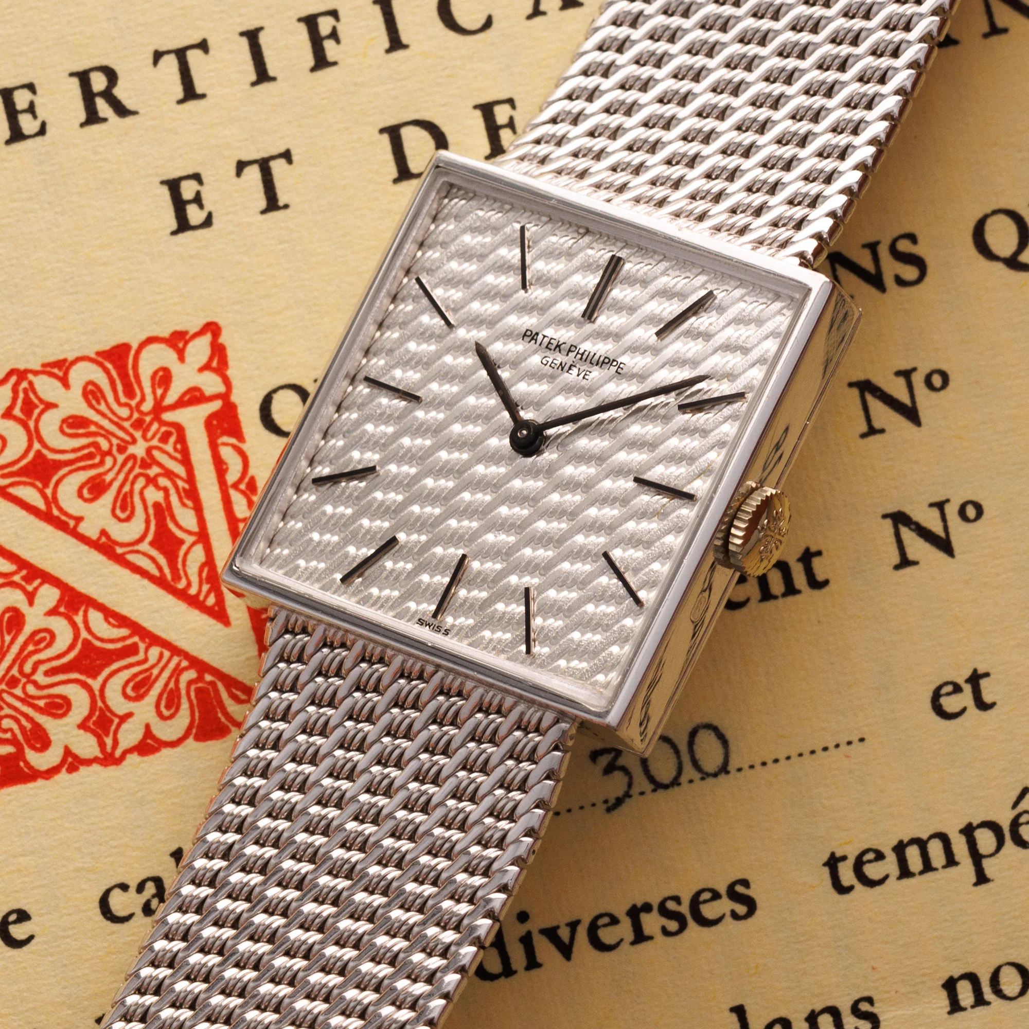 Patek Philippe White Gold Square Watch Ref. 3430 - Image 2