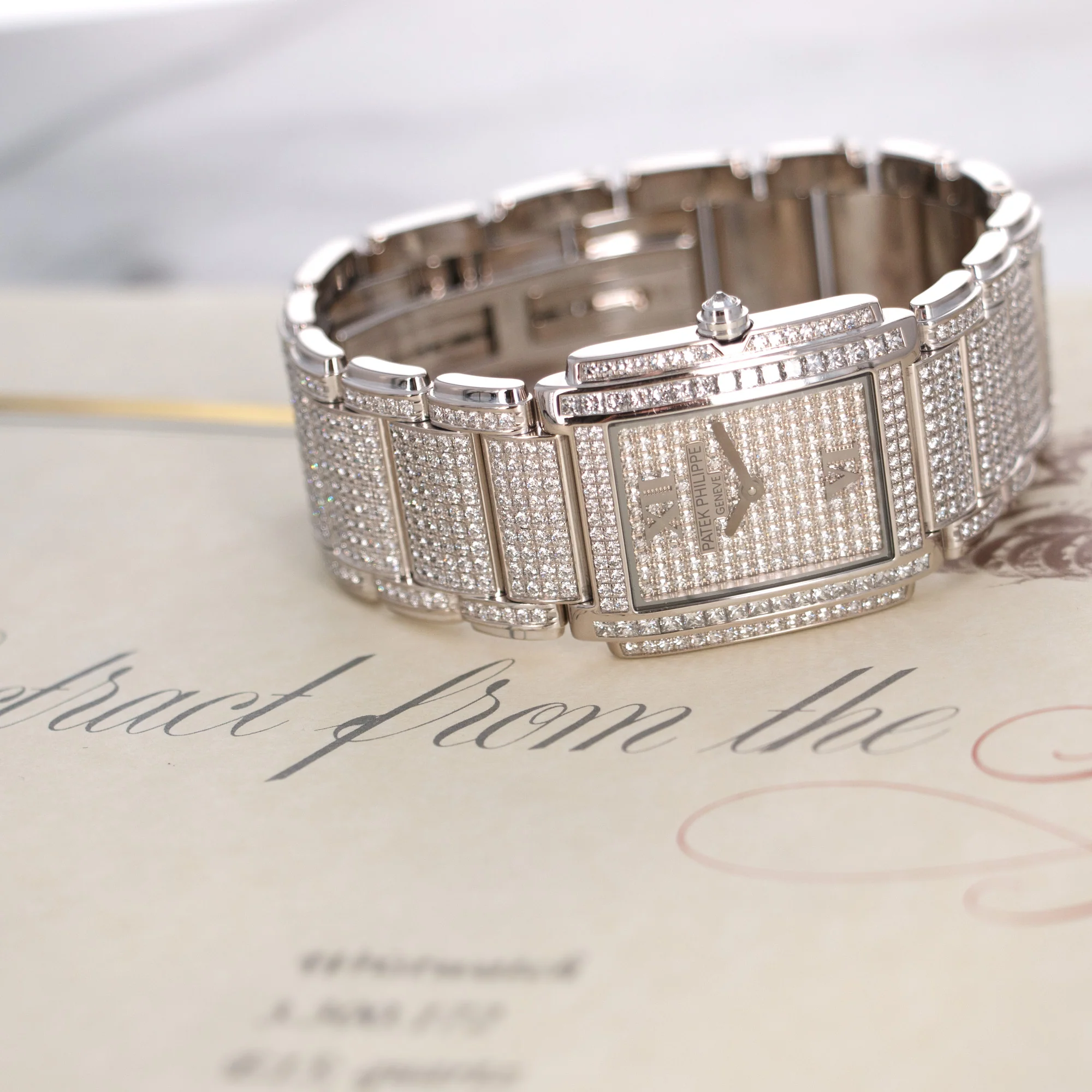 Patek Philippe White Gold Twenty-4 All Diamond Watch Ref. 4910 - Image 6