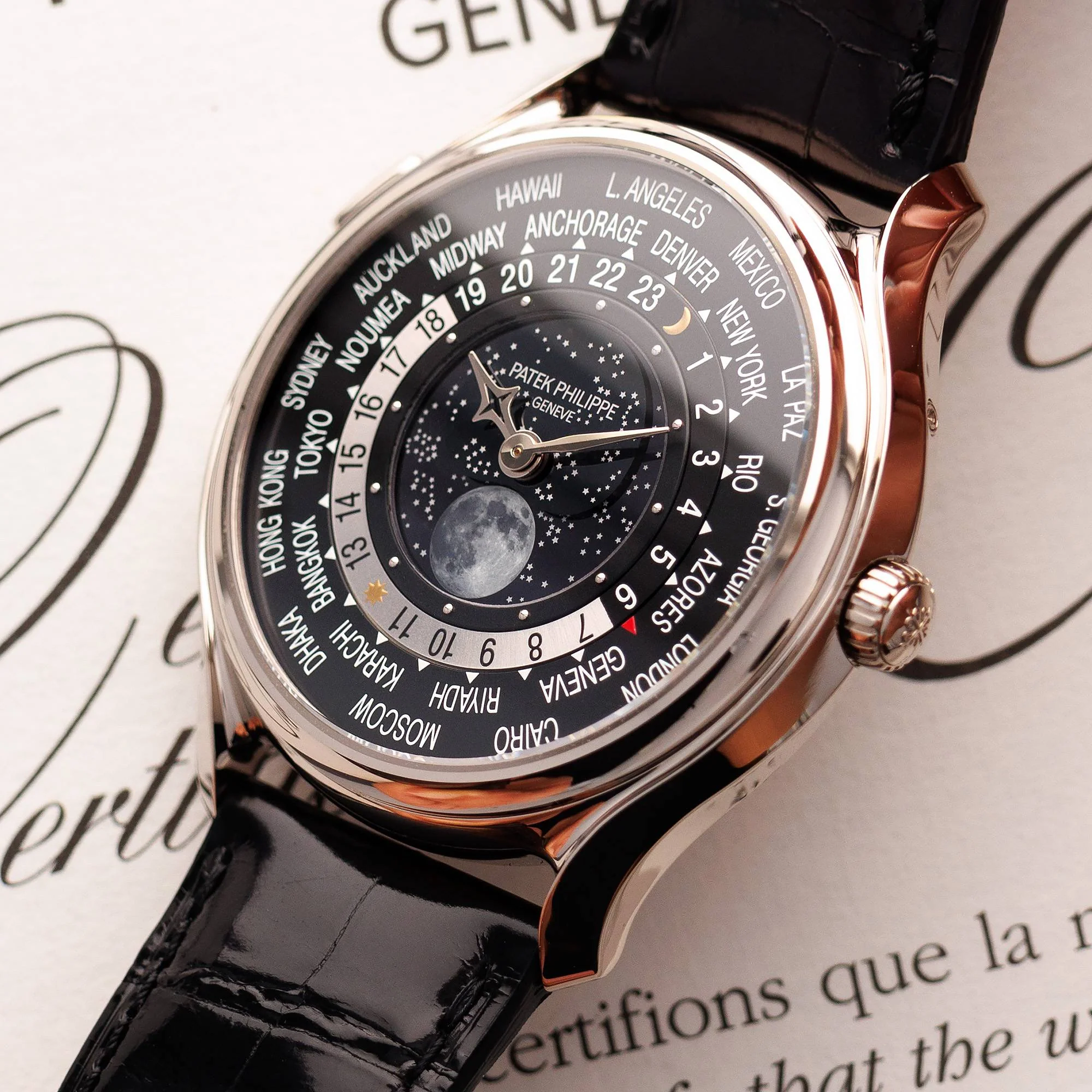 Patek Philippe White Gold World Time 175th Anniversary Ref. 5575 - Image 2