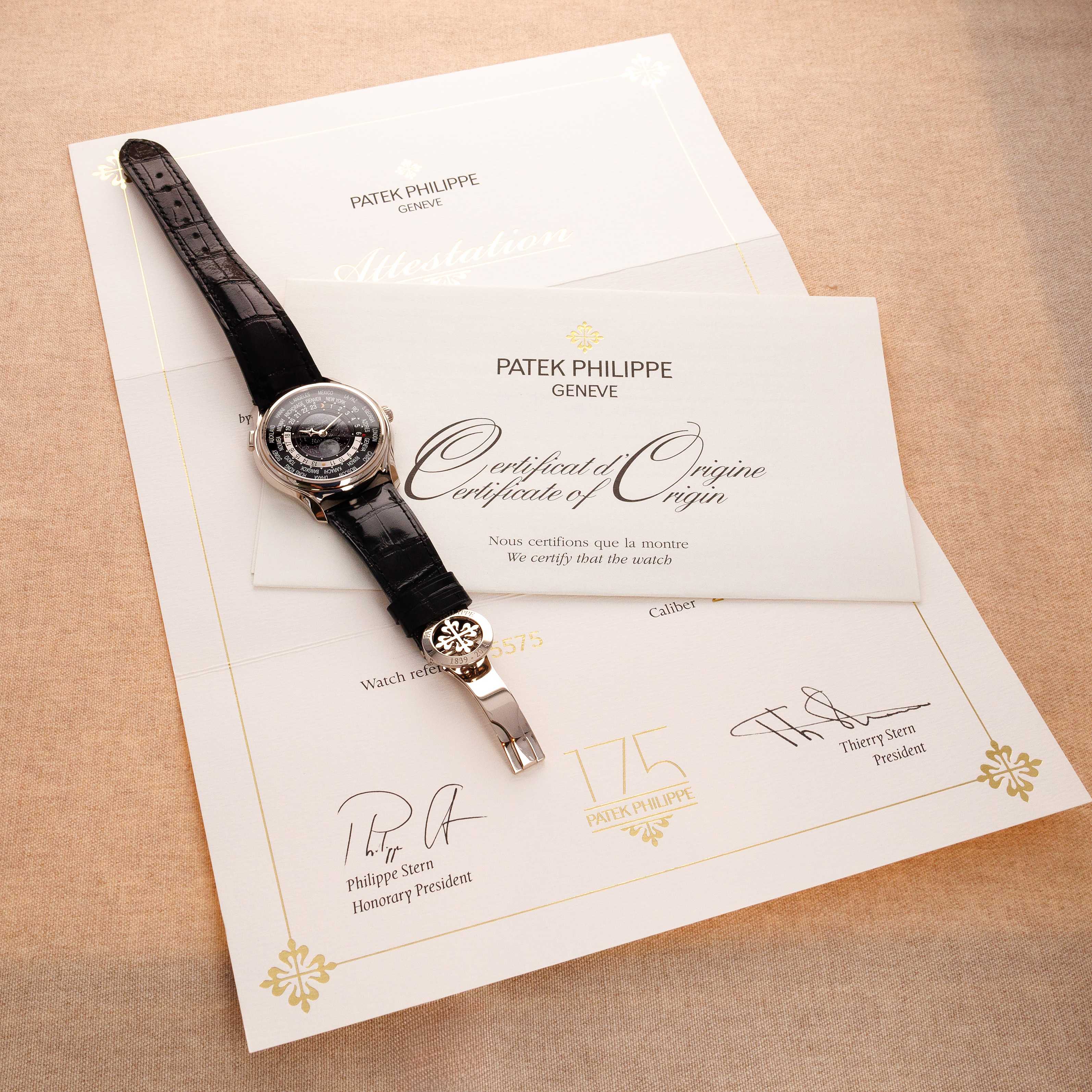 Patek Philippe White Gold World Time 175th Anniversary Ref. 5575 - Image 8
