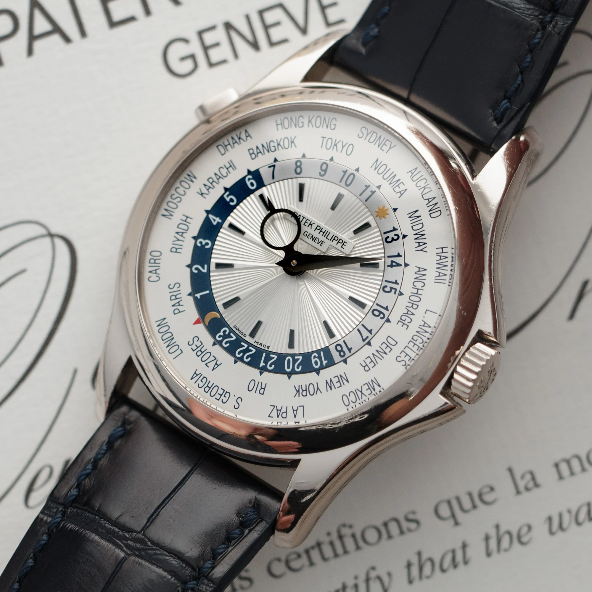 Patek Philippe White Gold World Time Ref. 5130, with Original Box and Papers - Image 2
