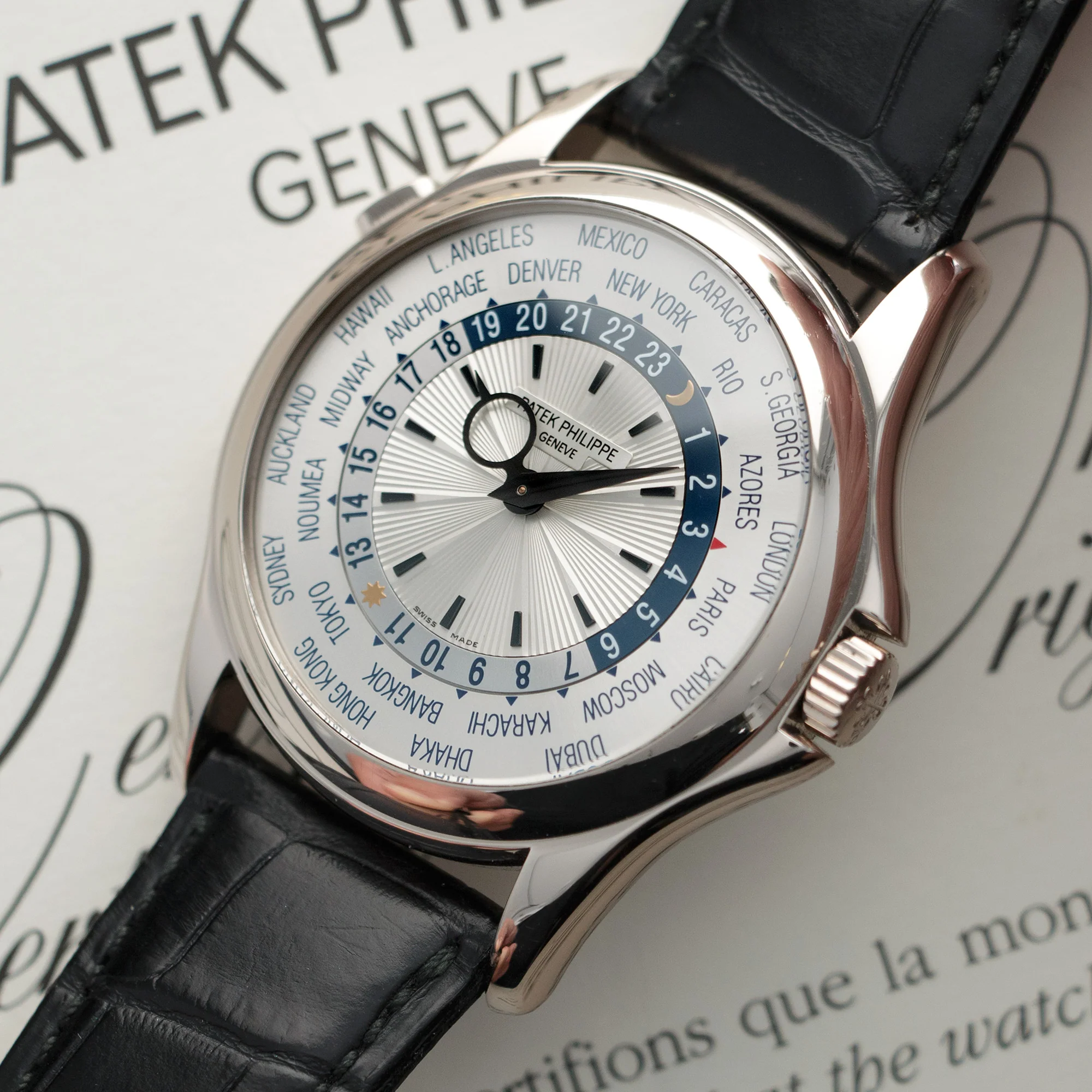 Patek Philippe White Gold World Time Watch Ref. 5130 - Image 2