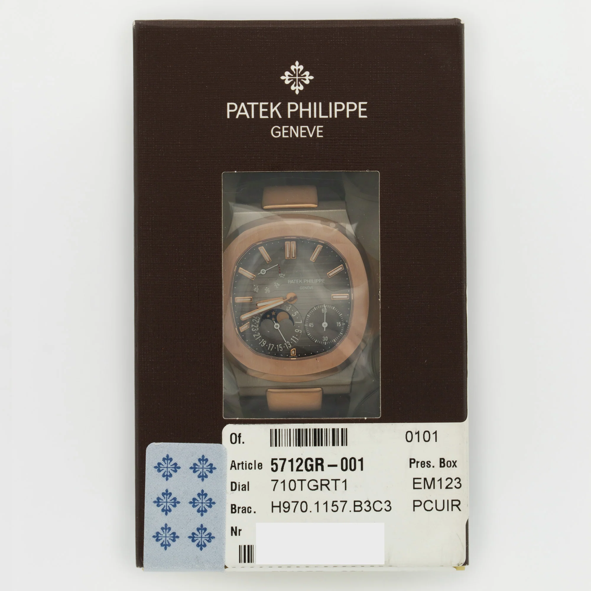 Patek Philippe White & Rose Gold Nautilus Moonphase Watch Ref. 5712 - Image 3