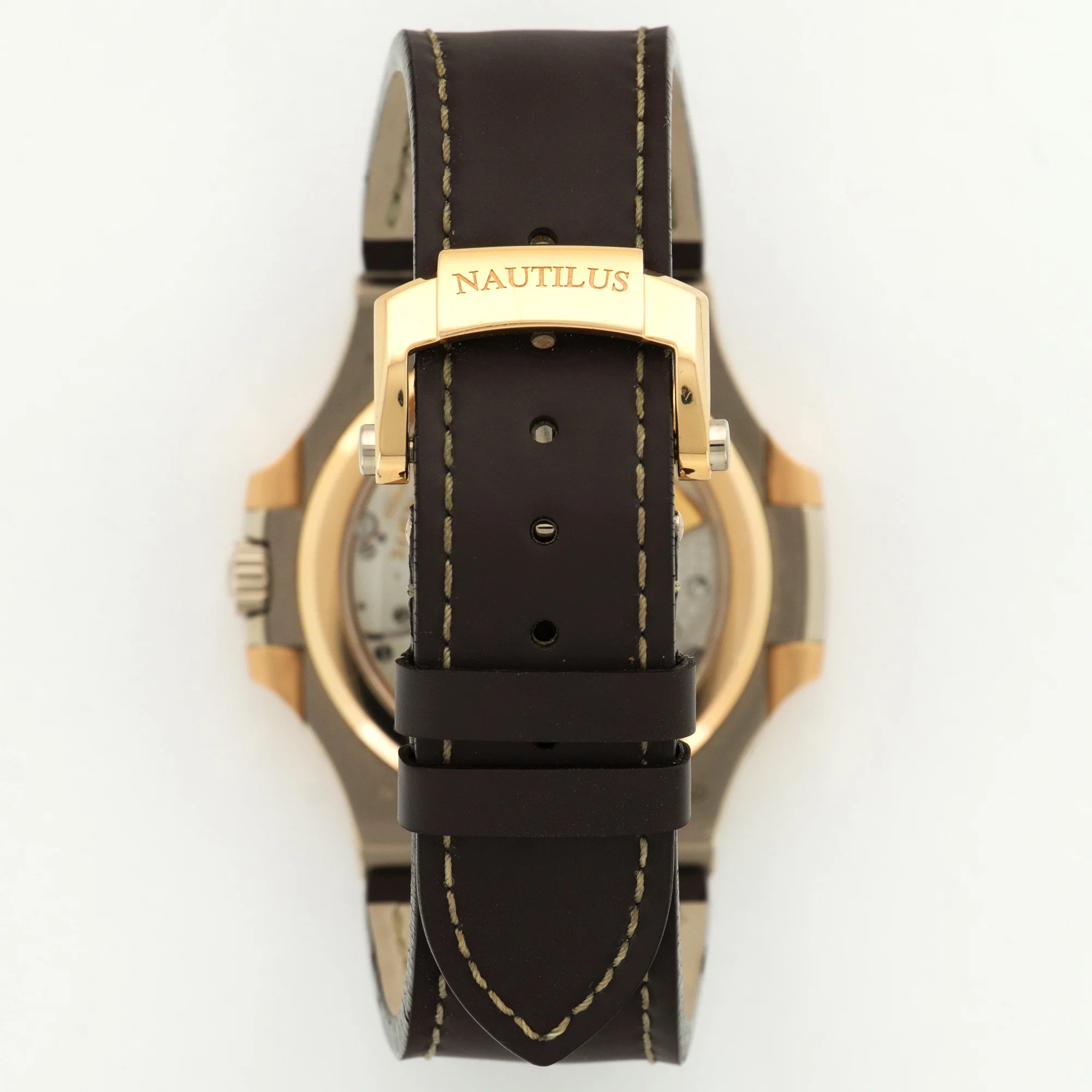 Patek Philippe White & Rose Gold Nautilus Moonphase Watch Ref. 5712GR - Image 5