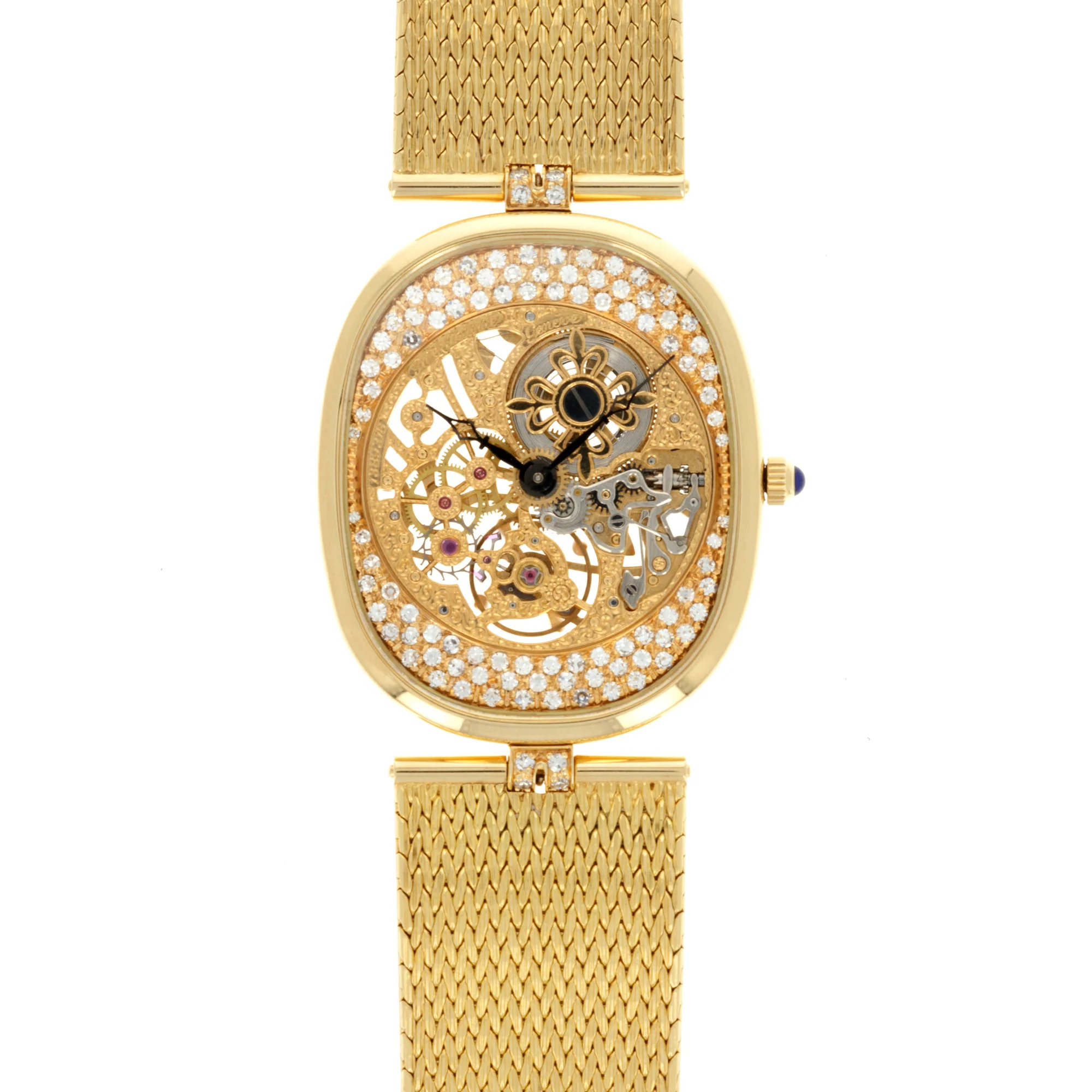 Patek Philippe Yellow Gold and Diamond Skeleton Watch Ref. 3881