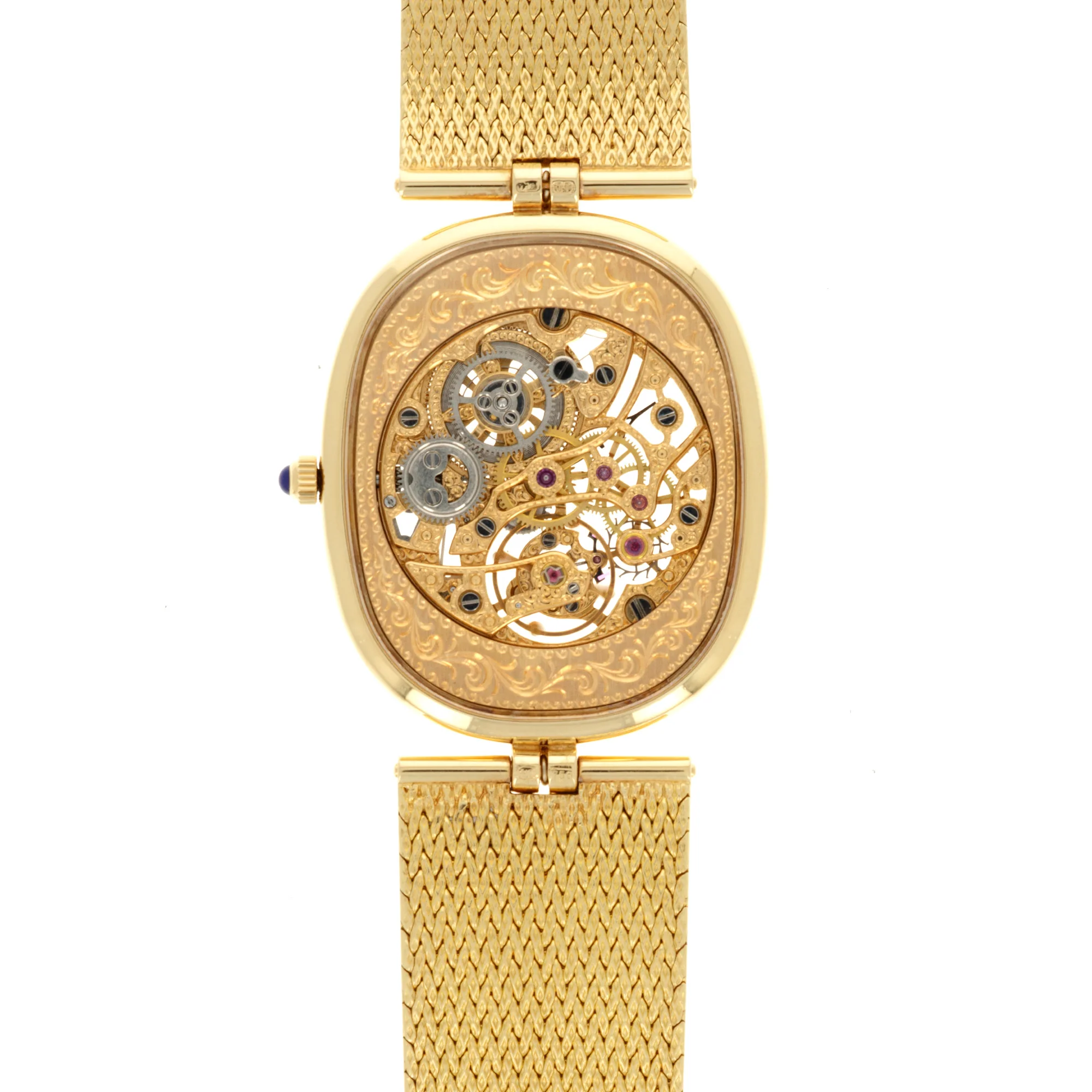 Patek Philippe Yellow Gold and Diamond Skeleton Watch Ref. 3881 - Image 3