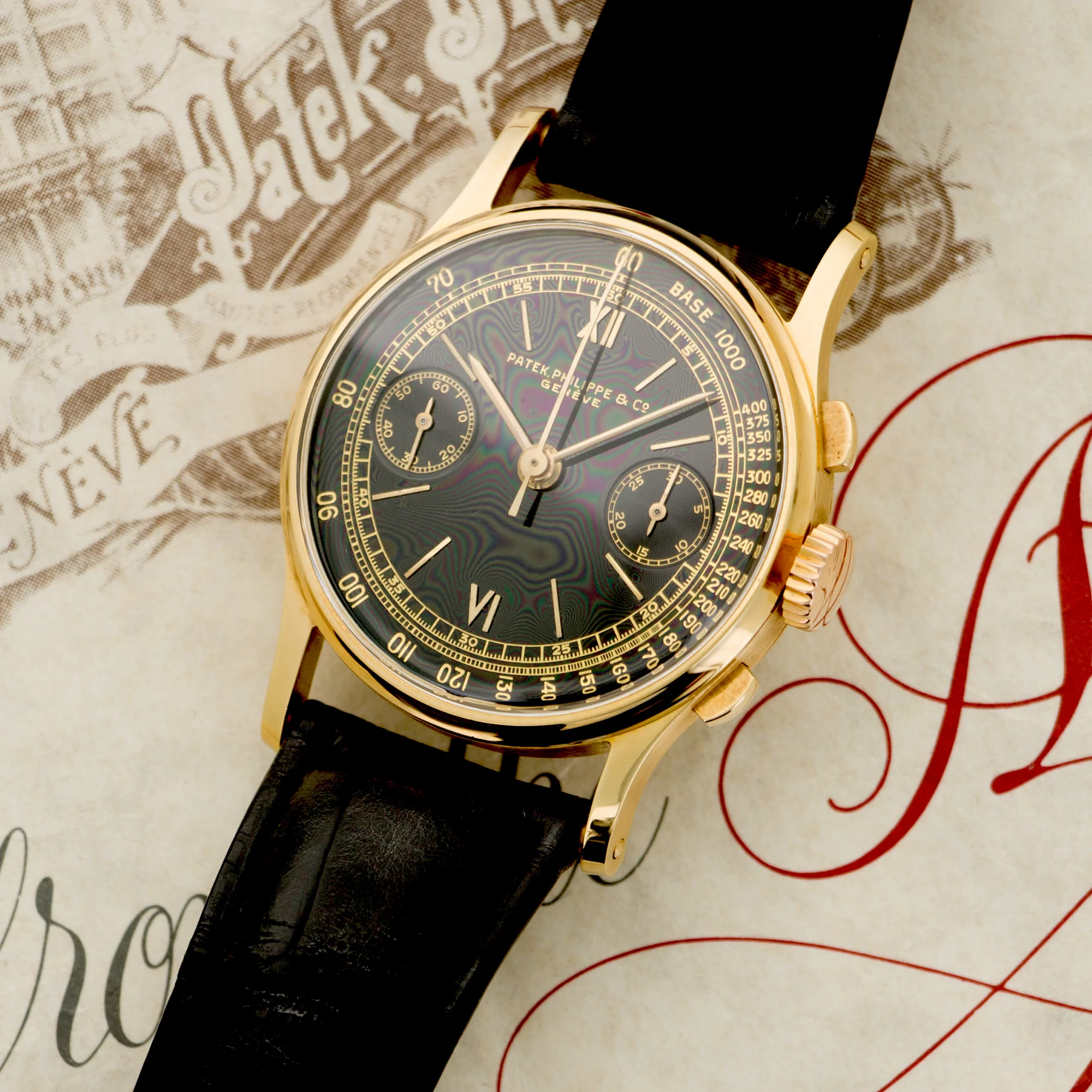 Patek Philippe Yellow Gold Chronograph Watch Ref. 130 - Image 2
