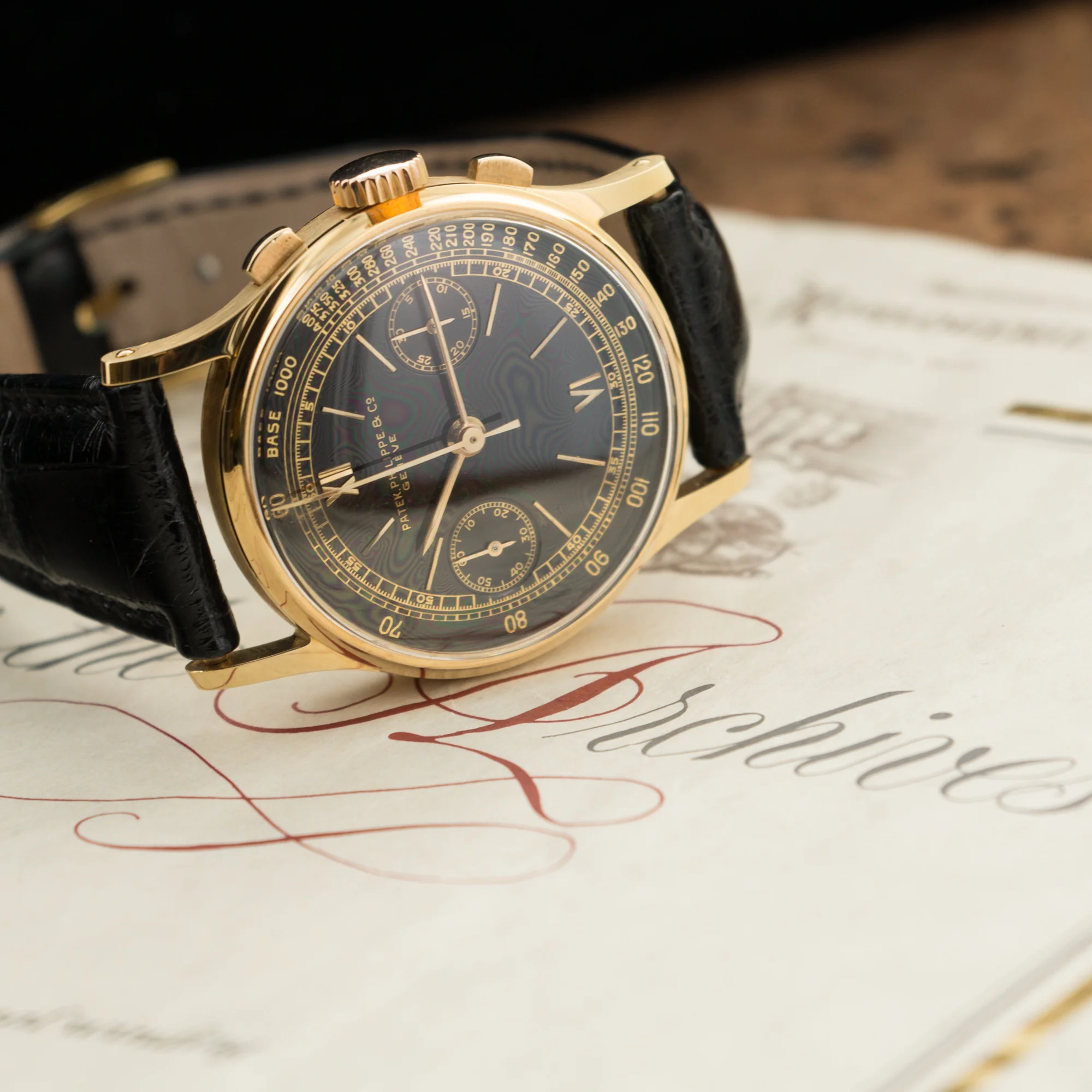 Patek Philippe Yellow Gold Chronograph Watch Ref. 130 - Image 6